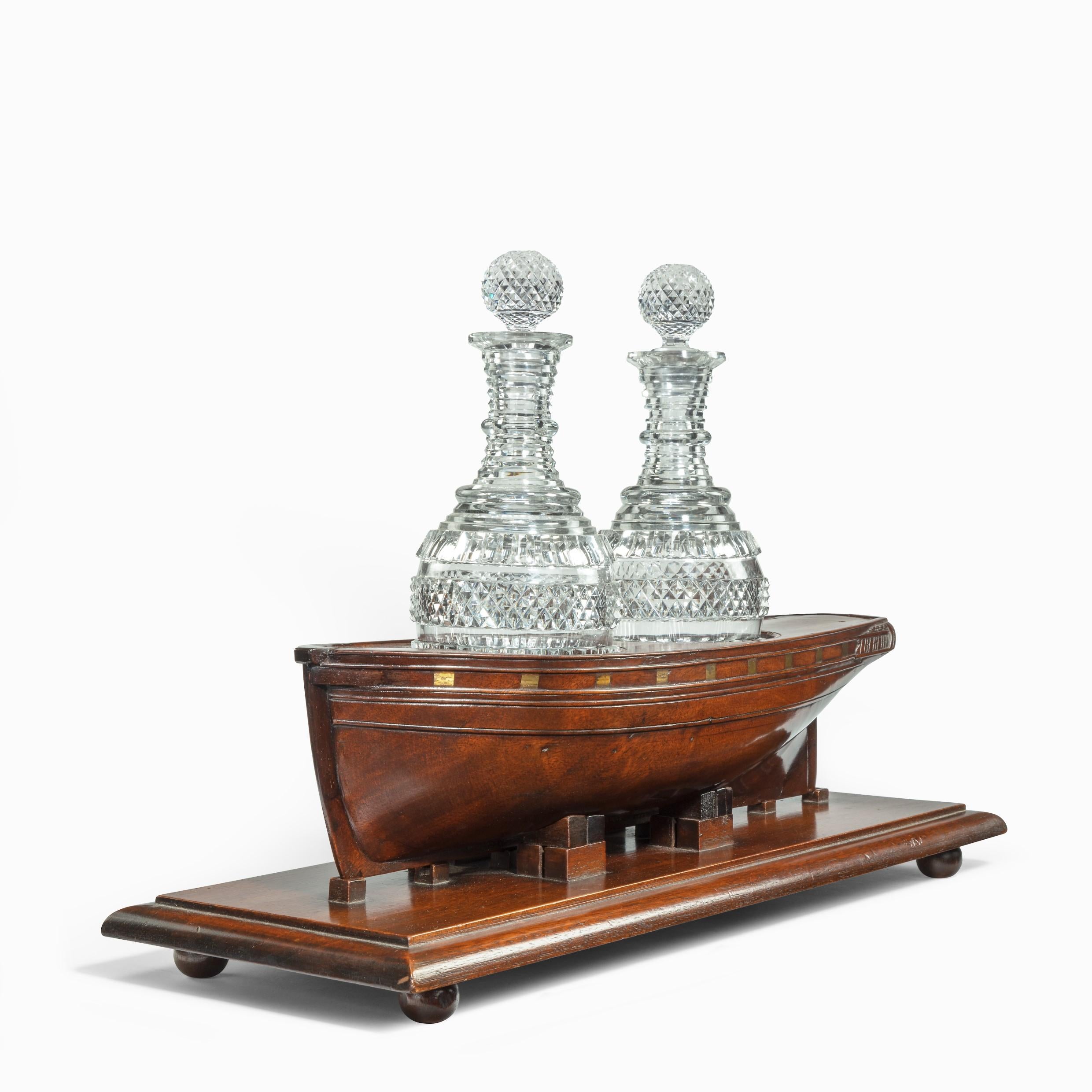 Very Rare Late Georgian Mahogany Novelty Decanter Stand For Sale 1
