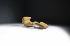 Very rare leather Canestrari Lounge Chair 
Ottoman - Vittorio Varo - Canestrari