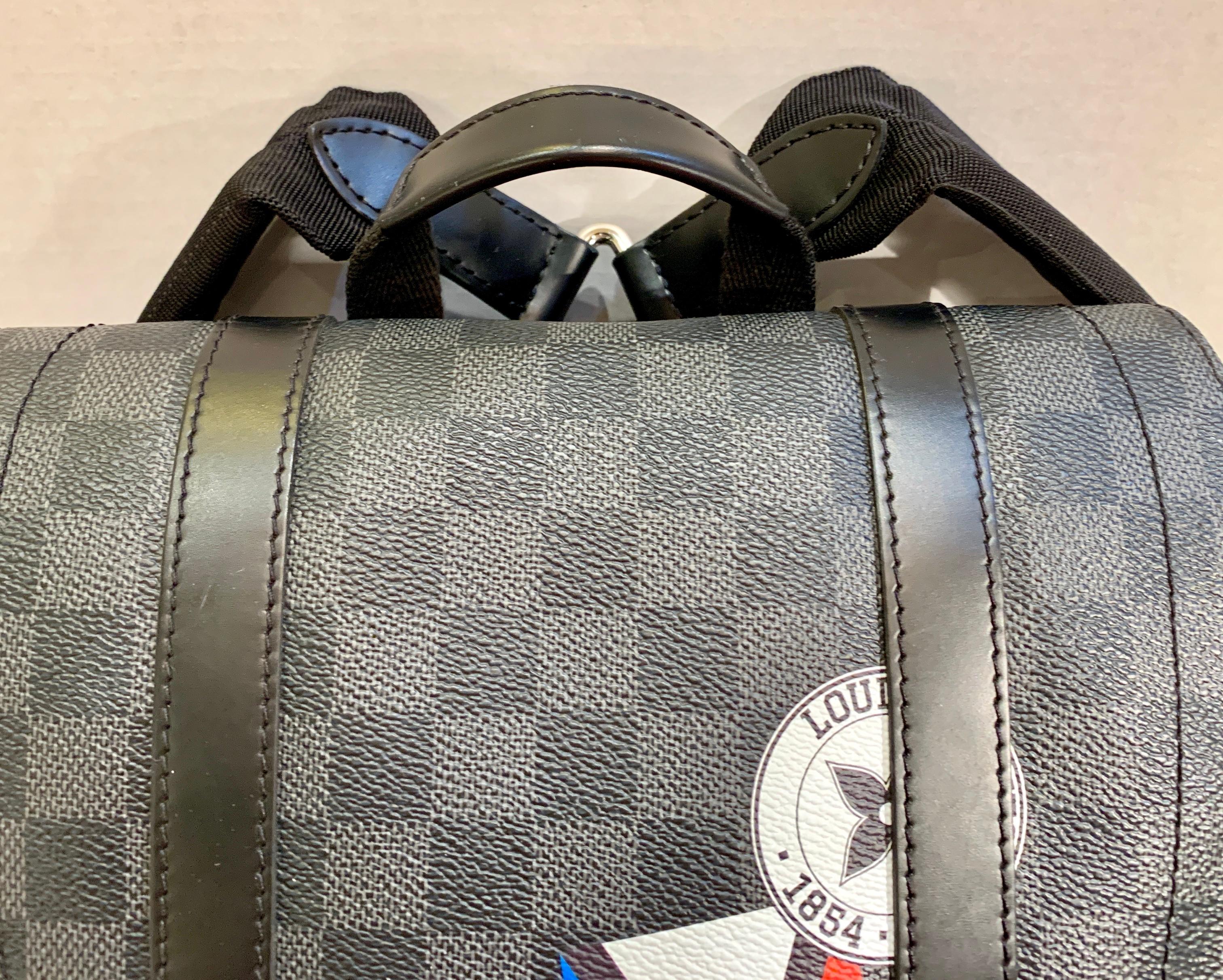 Sehr seltener Louis Vuitton Special Edition Christopher PM Damier Graphit Rucksack 5