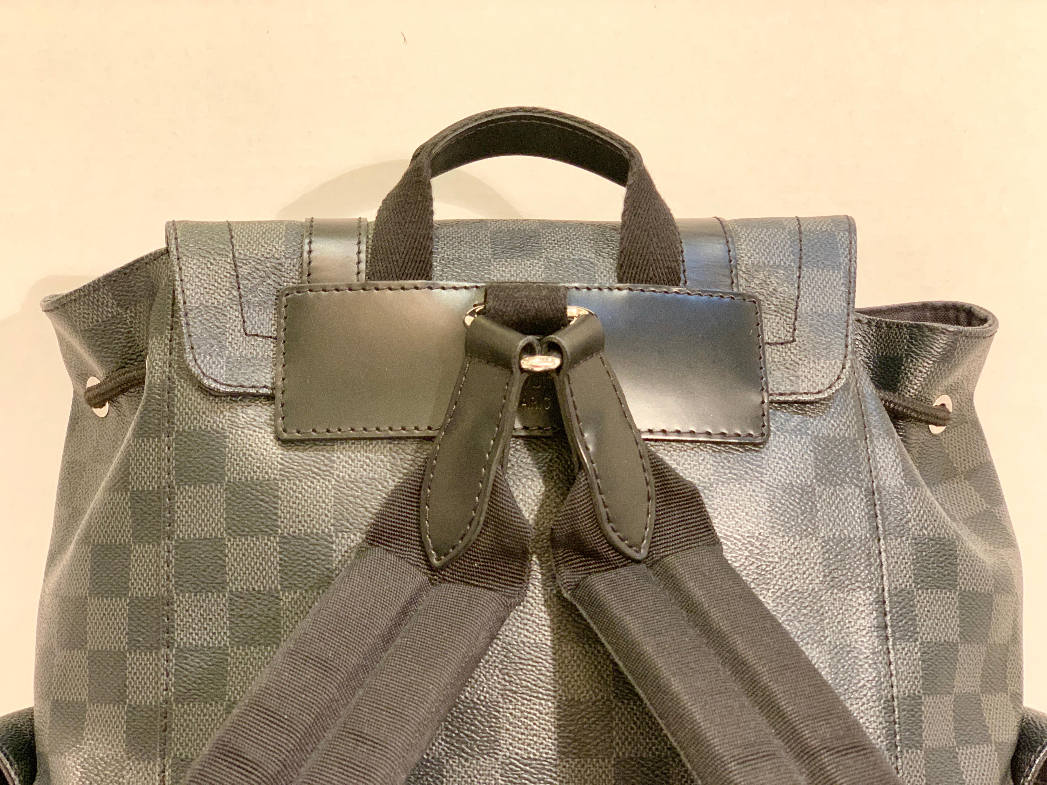 Very Rare Louis Vuitton Special Edition Christopher PM Damier Graphite Backpack  10