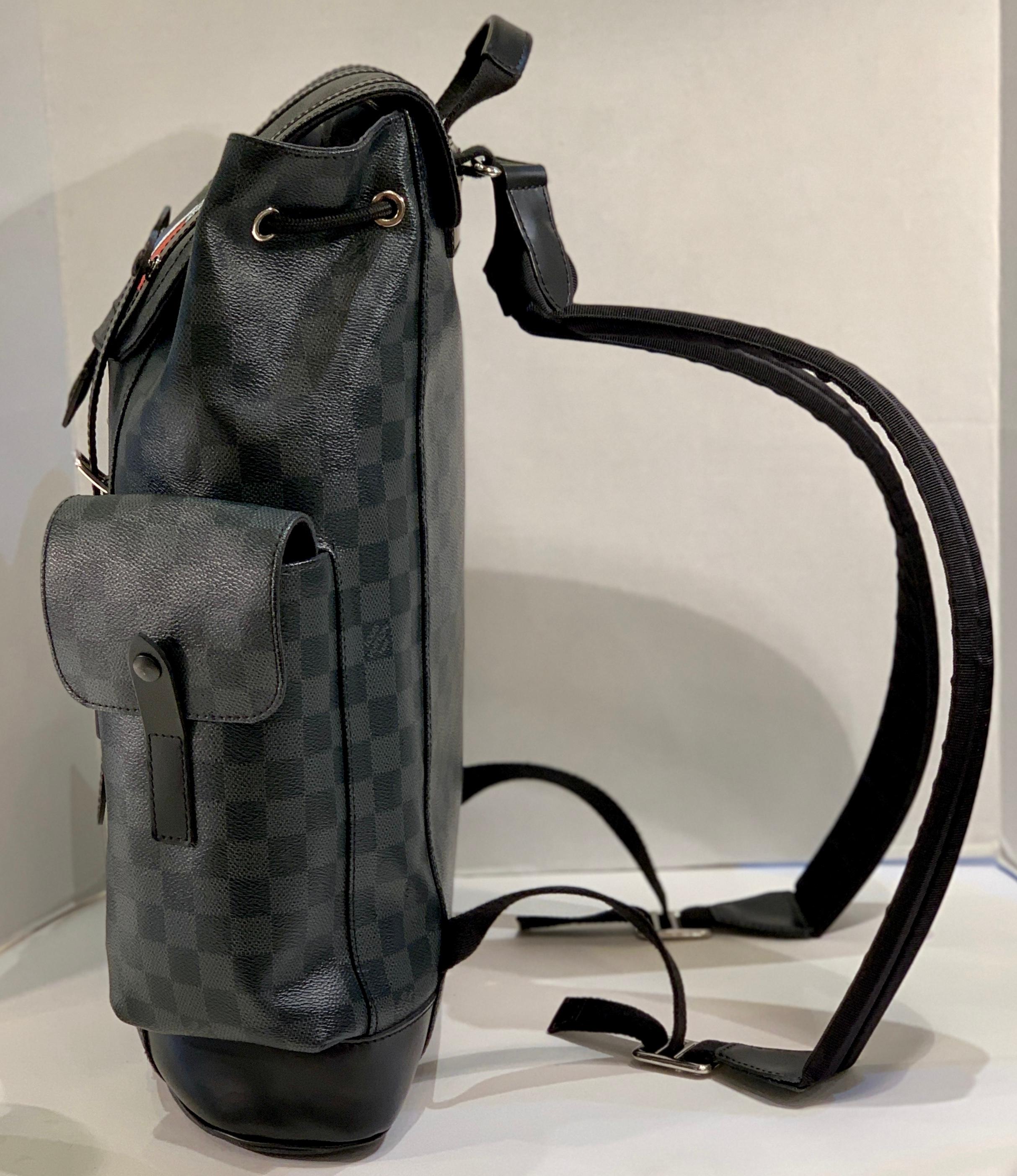 Women's or Men's Very Rare Louis Vuitton Special Edition Christopher PM Damier Graphite Backpack 