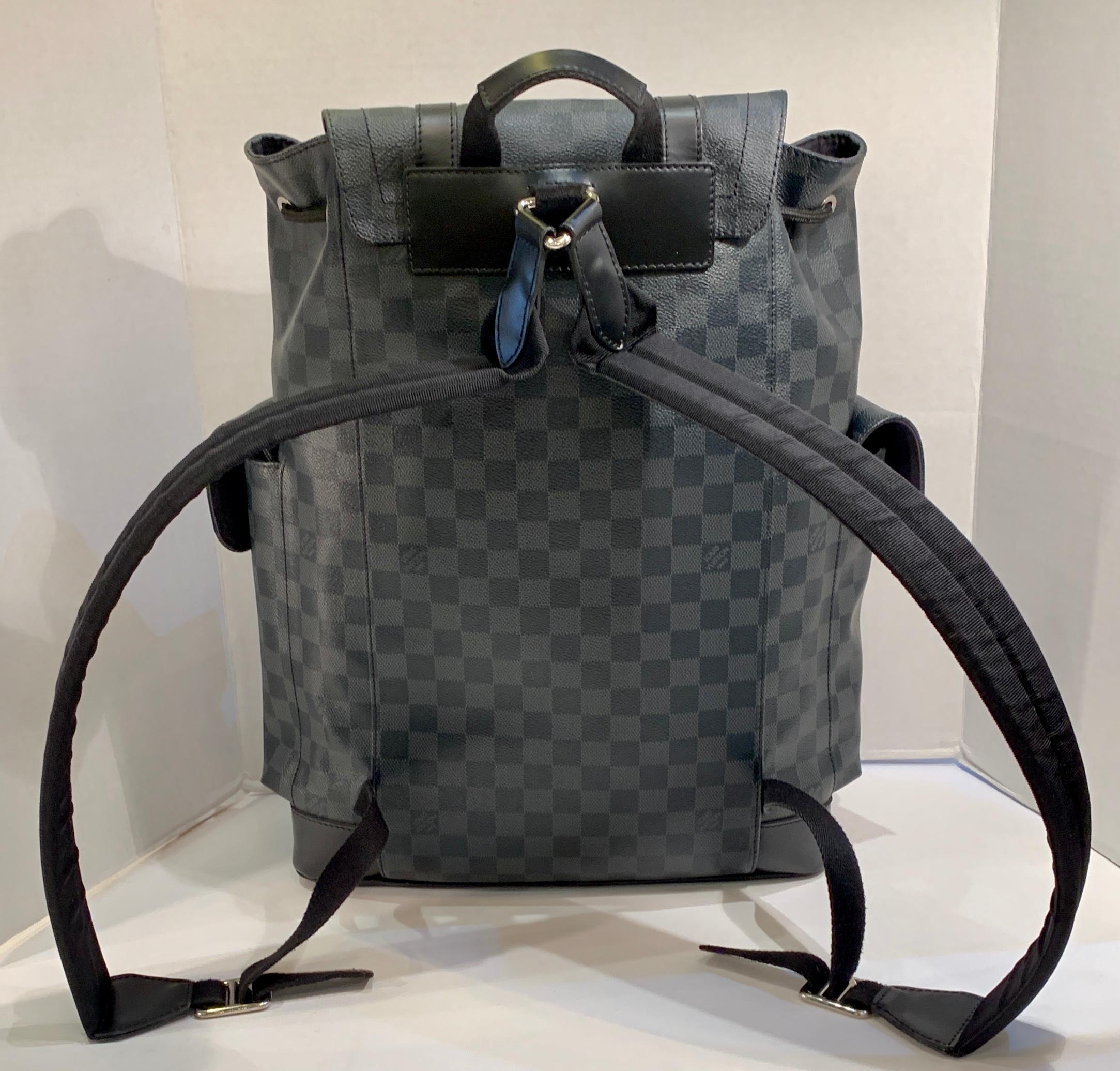 Very Rare Louis Vuitton Special Edition Christopher PM Damier Graphite Backpack  1