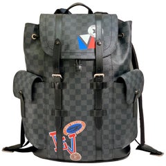 Used Very Rare Louis Vuitton Special Edition Christopher PM Damier Graphite Backpack 