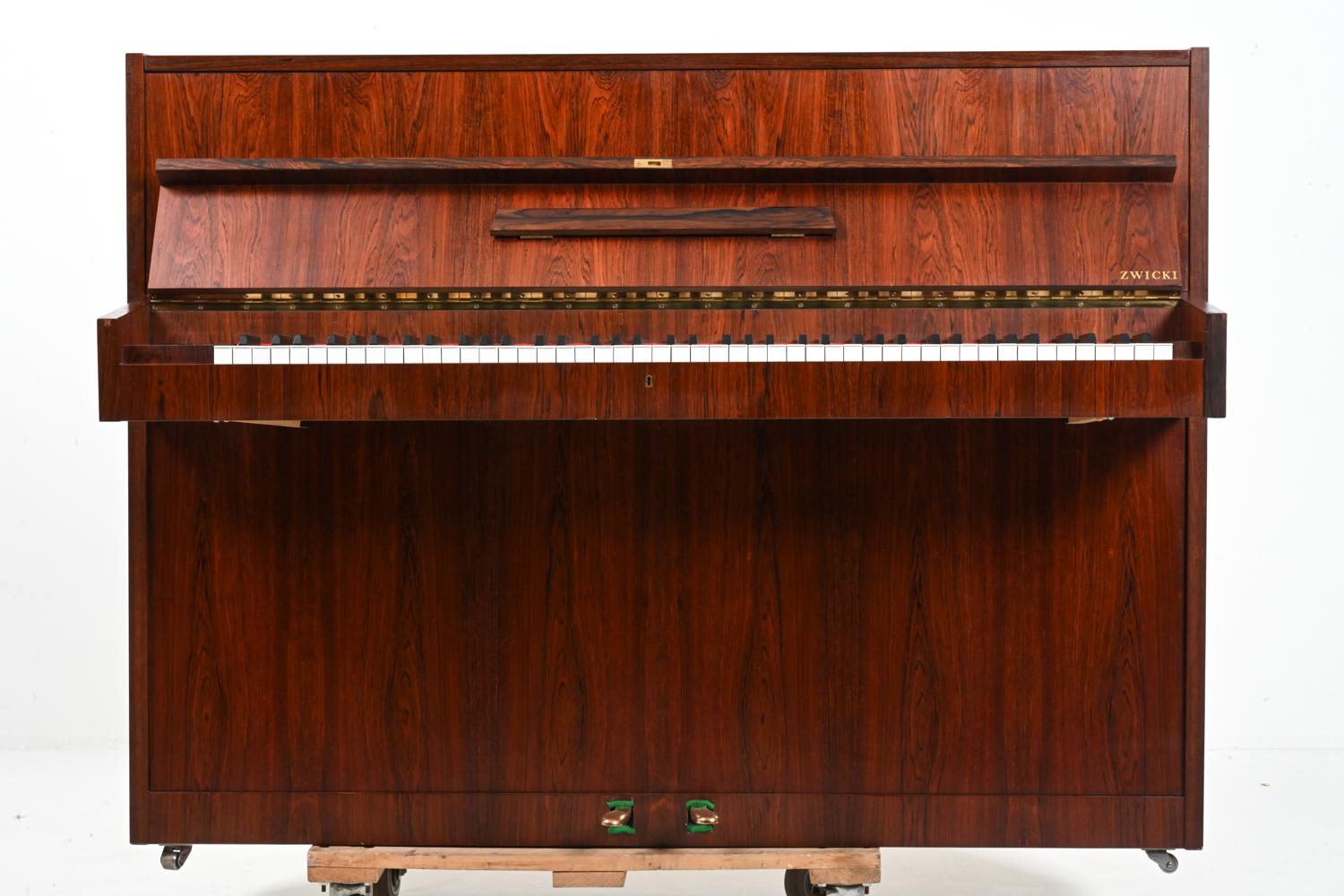 Danish Very Rare Louis Zwicki 85-Key Upright Piano in Rosewood