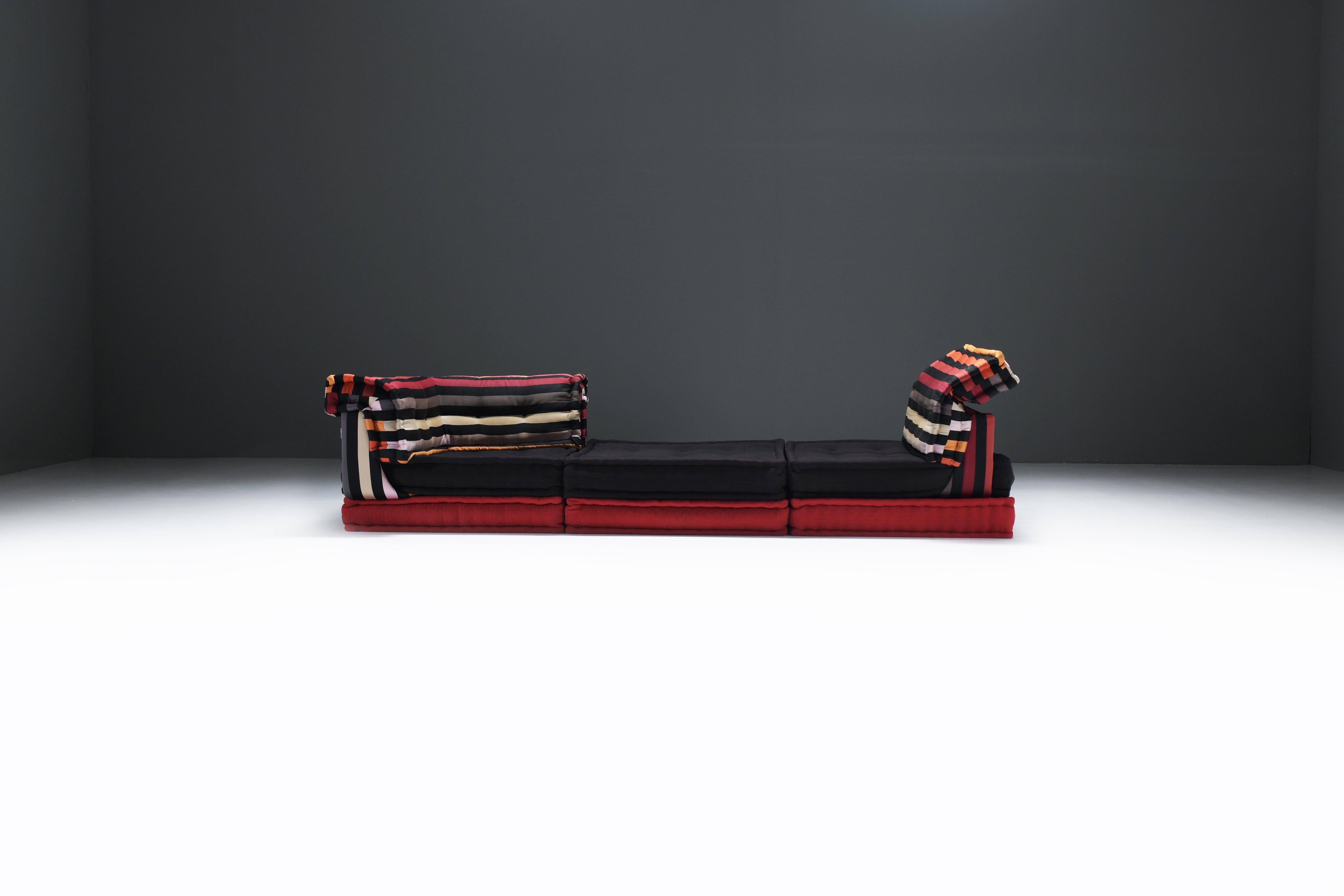 Mid-Century Modern Très rare canapé modulable Mah Jong 'Sonia Rykiel' par Hans Hopfer pour Roche Bobois. en vente