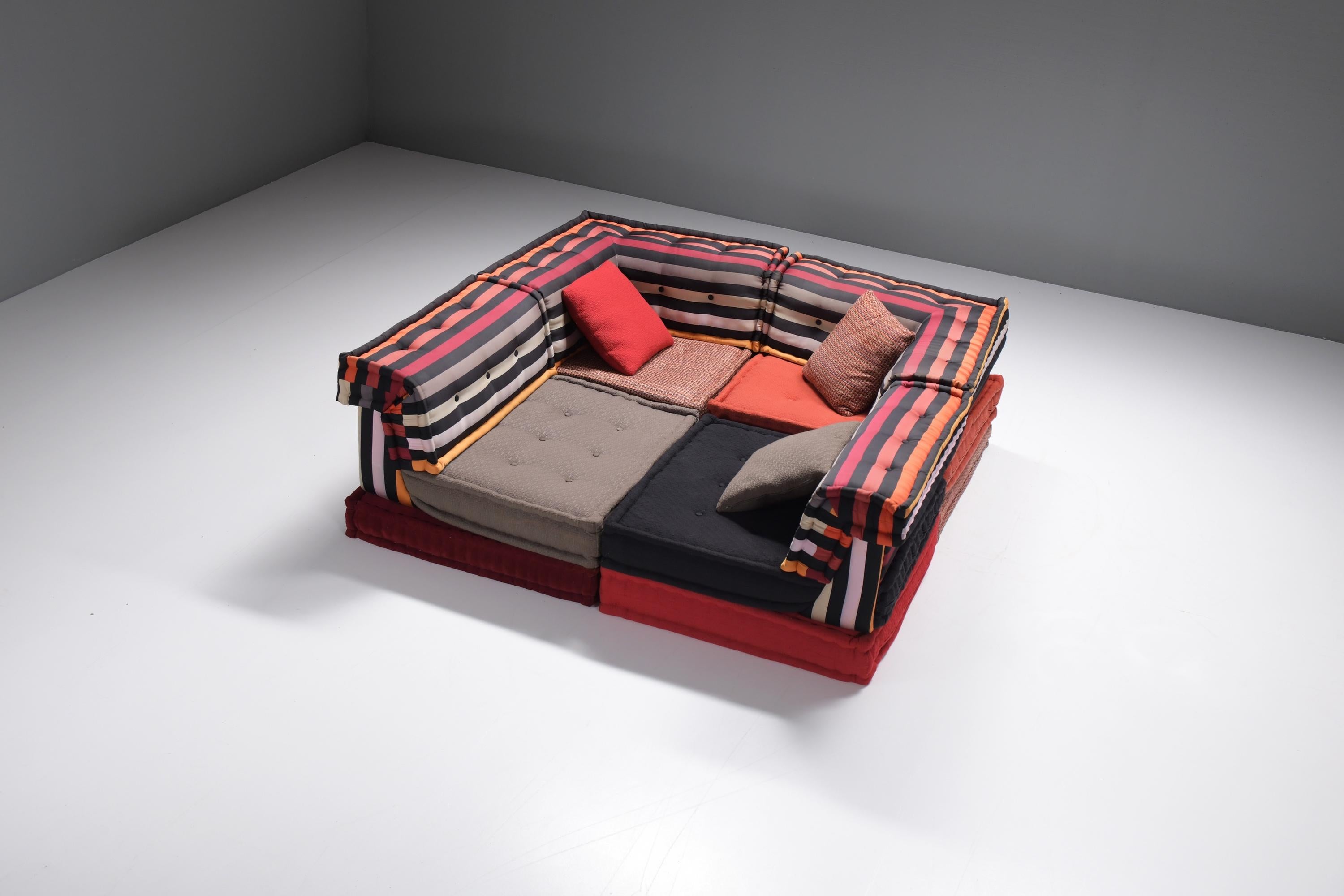 Very rare Mah Jong ‘Sonia Rykiel’ modular sofa by Hans Hopfer for Roche Bobois In Good Condition In Buggenhout, Oost-Vlaanderen