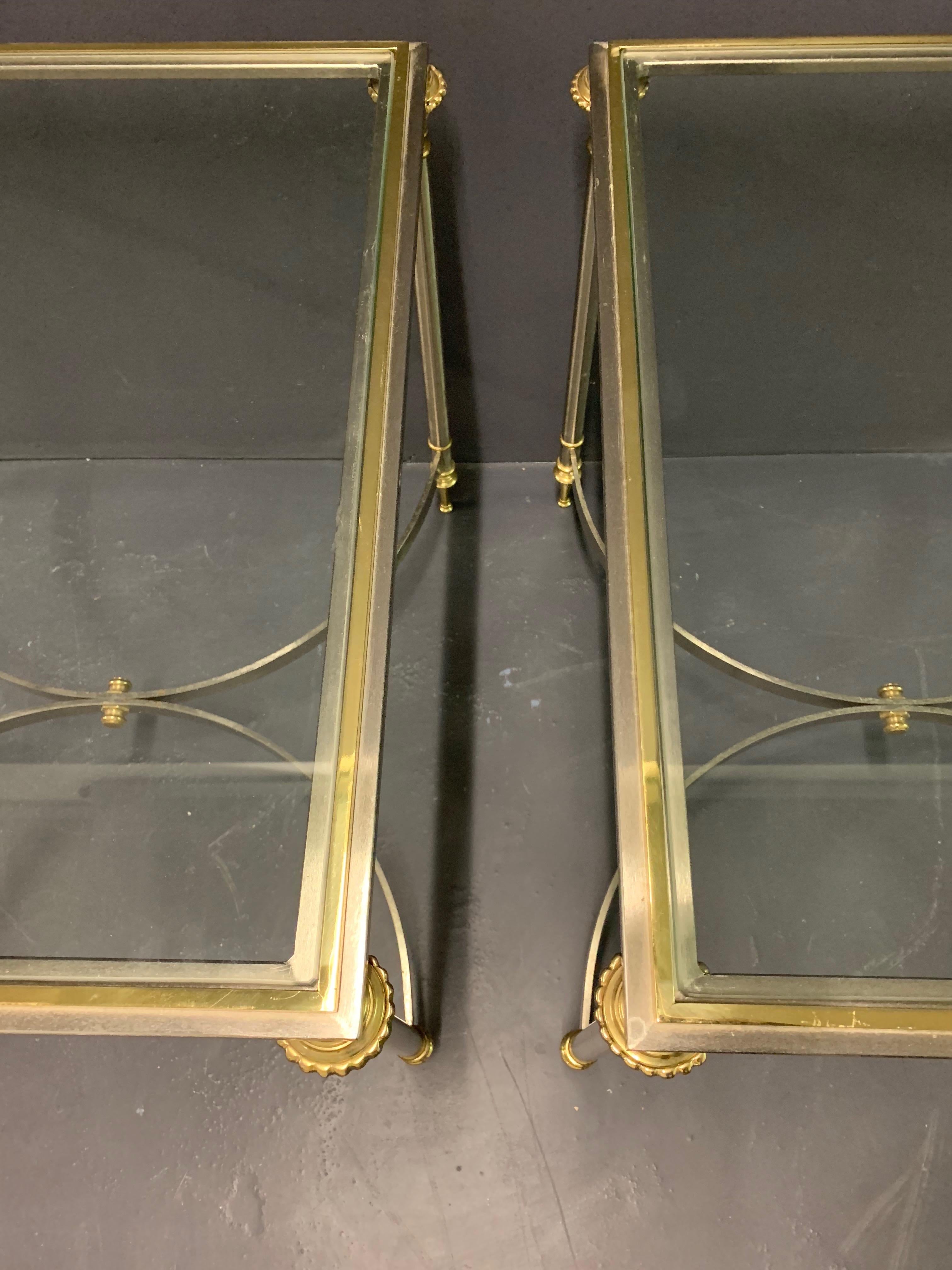 French Very Rare Maison Charles Pair of Directoire End or Side Tables
