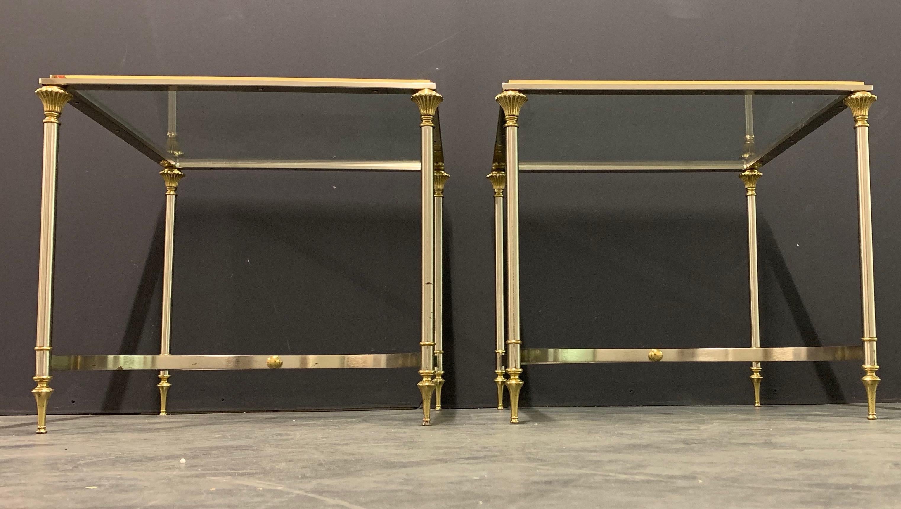 Very Rare Maison Charles Pair of Directoire End or Side Tables In Good Condition In Munich, DE