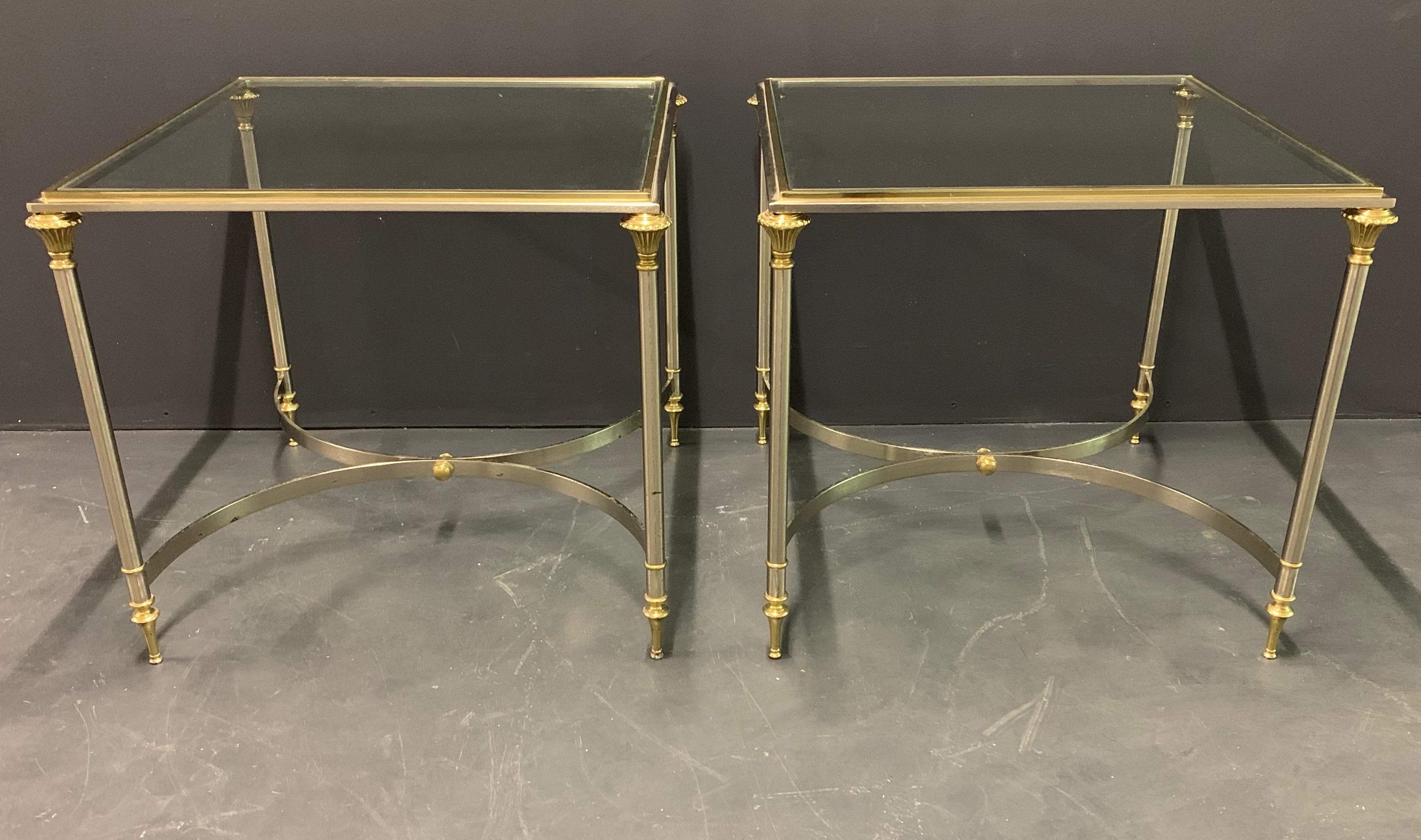 Mid-20th Century Very Rare Maison Charles Pair of Directoire End or Side Tables