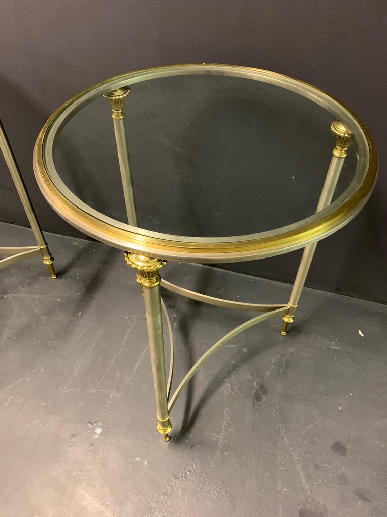 Very Rare Maison Charles Pair of Directoire End or Side Tables For Sale 1