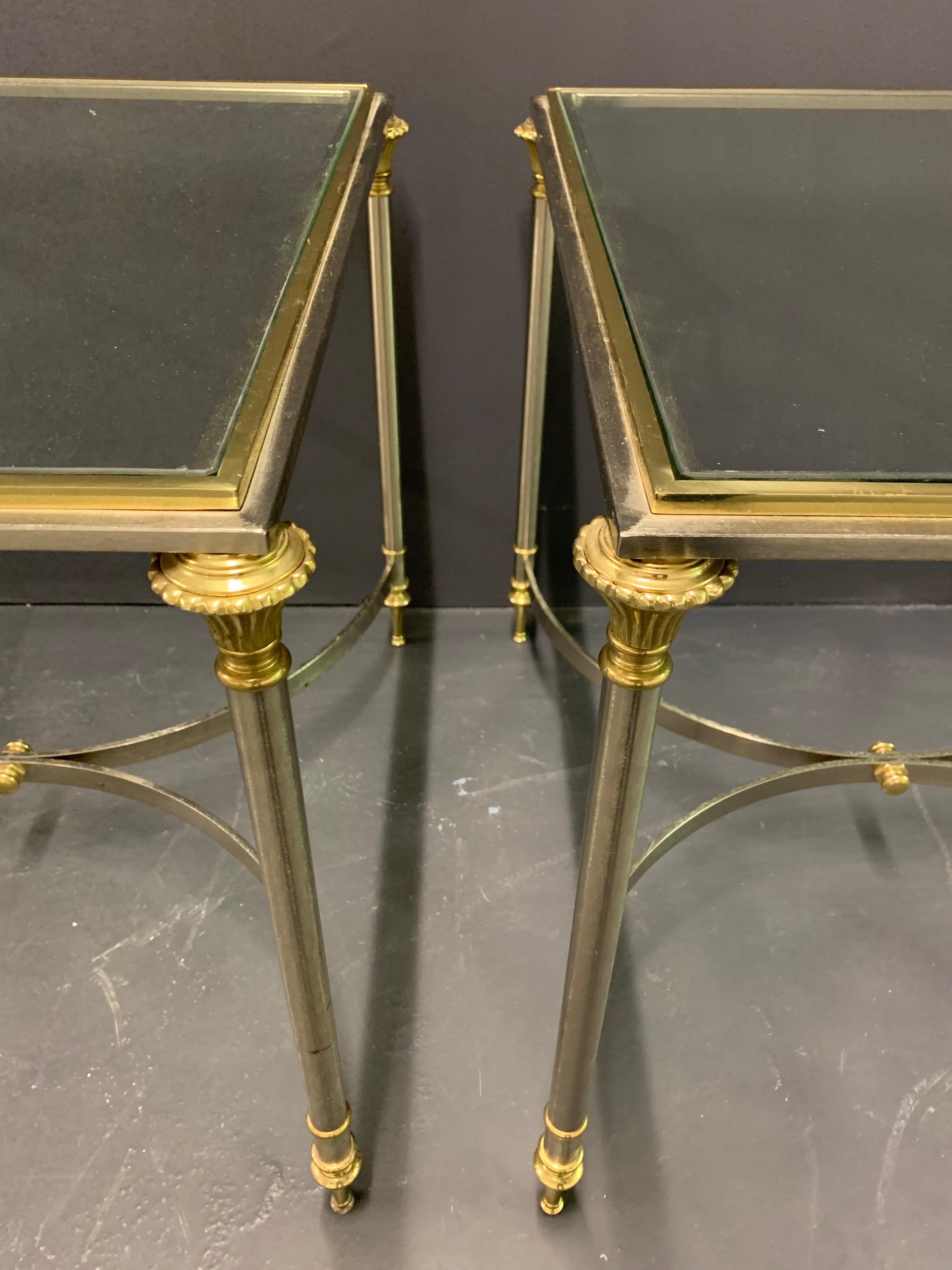 Very Rare Maison Charles Pair of Directoire End or Side Tables 2