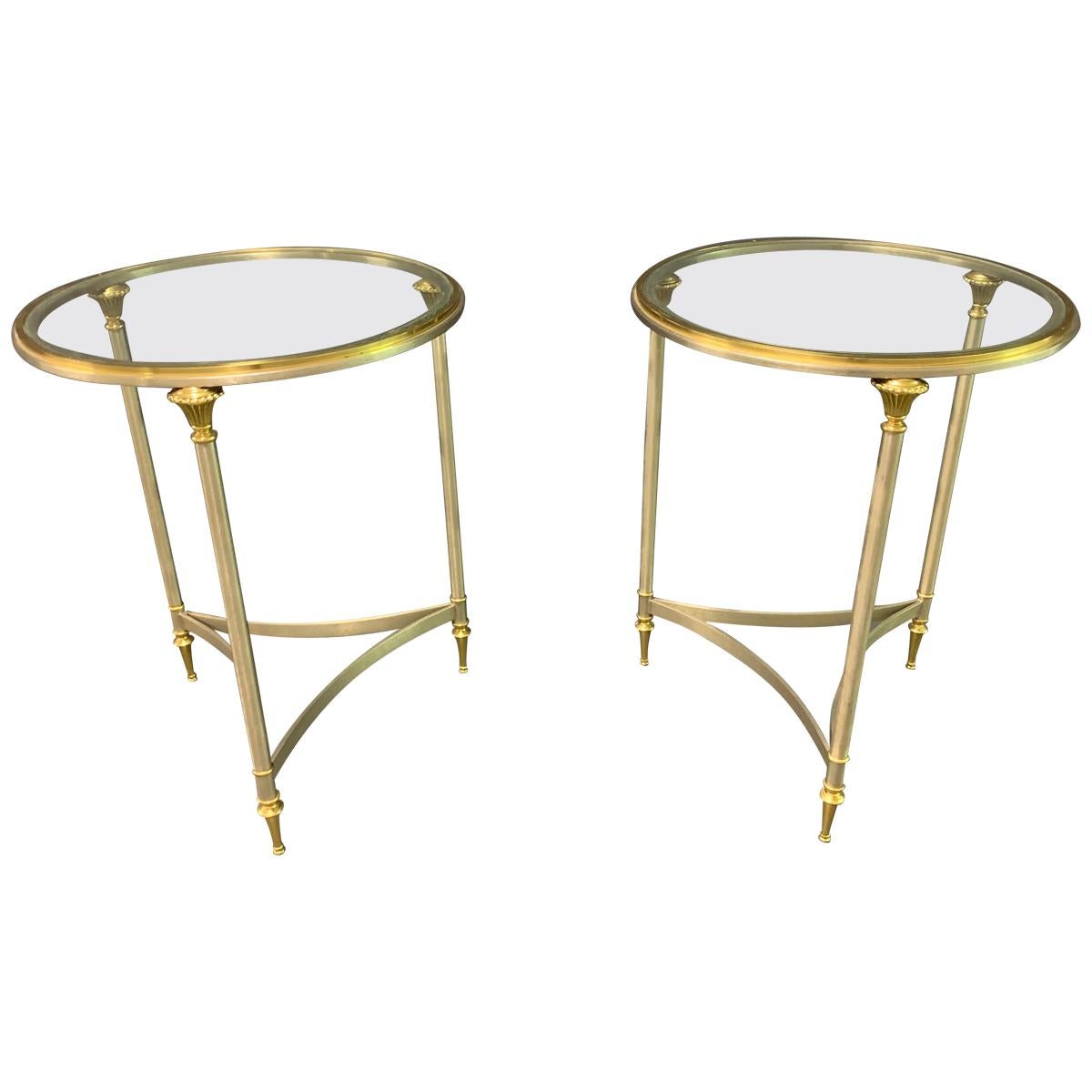 Very Rare Maison Charles Pair of Directoire End or Side Tables