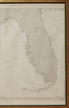Very Rare Marine Map of Florida, France, 1864