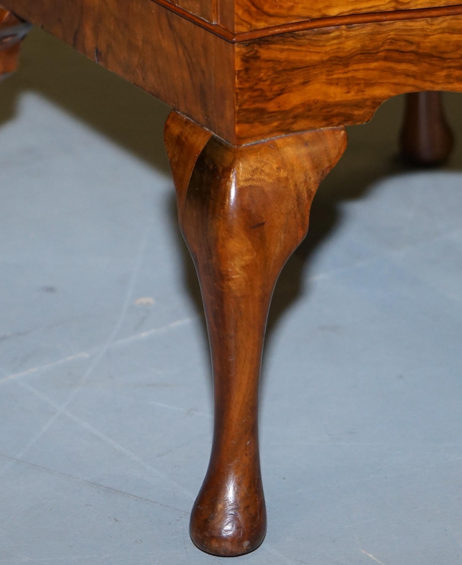 Very Rare Maurice Adams Art Deco Burr Walnut Bedside or Side End Lamp Wine Table For Sale 4
