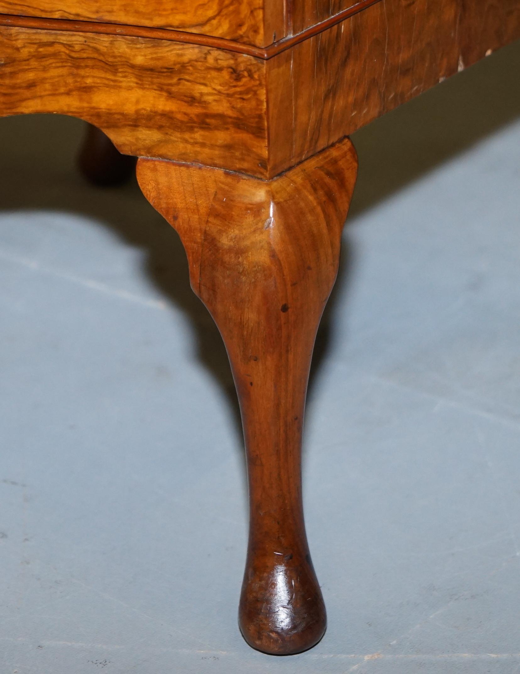 Very Rare Maurice Adams Art Deco Burr Walnut Bedside or Side End Lamp Wine Table For Sale 5