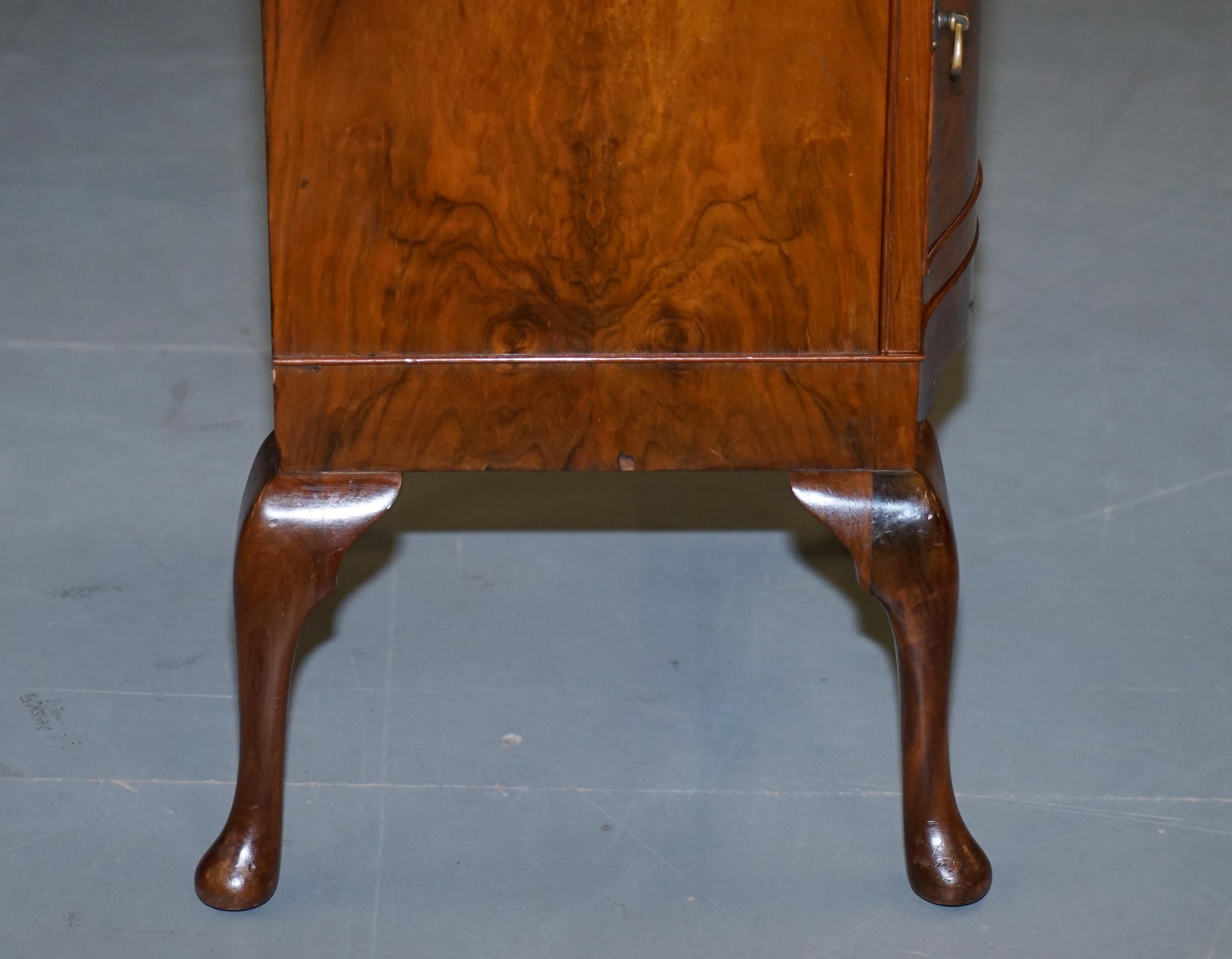 Very Rare Maurice Adams Art Deco Burr Walnut Bedside or Side End Lamp Wine Table For Sale 8