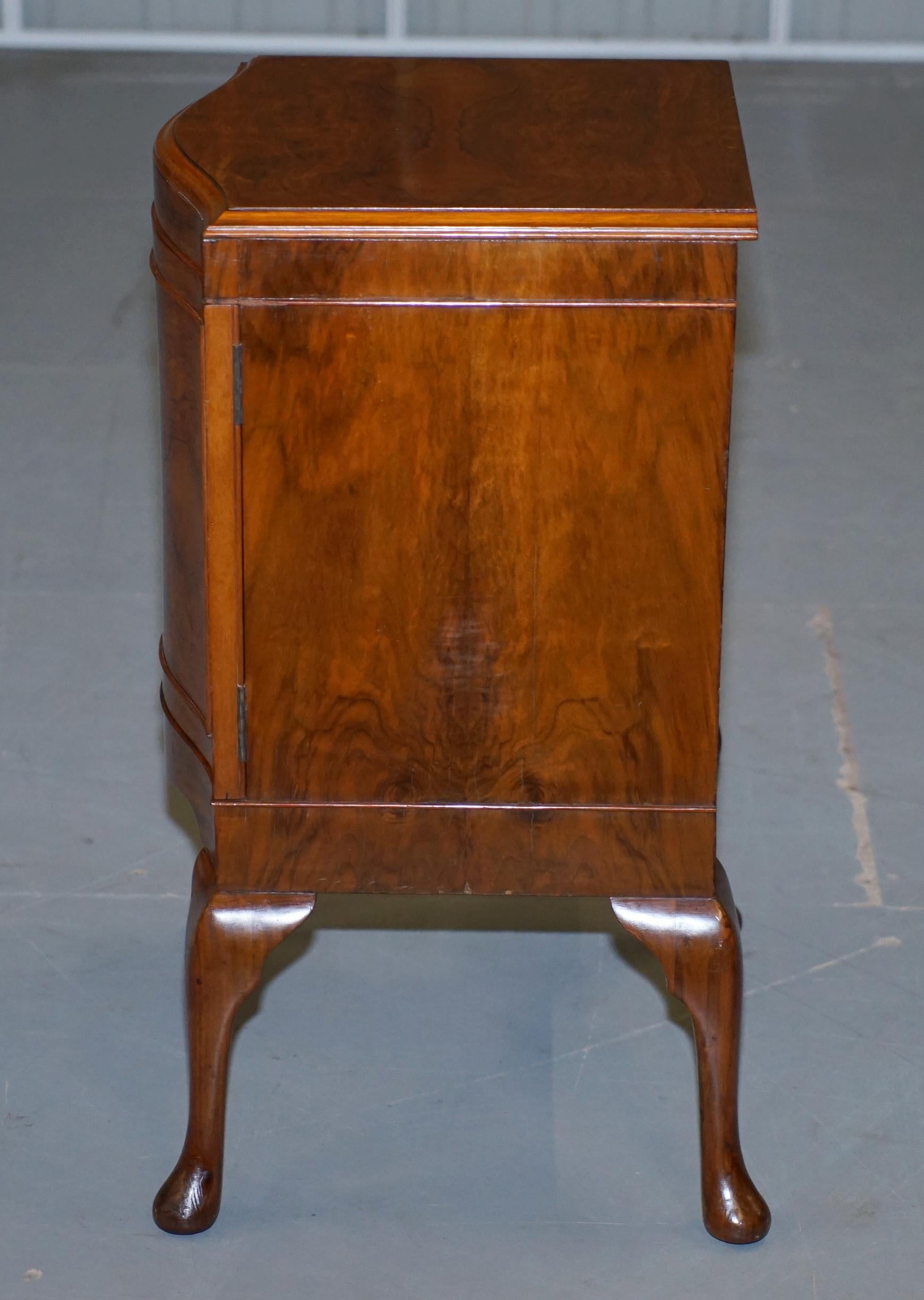 Very Rare Maurice Adams Art Deco Burr Walnut Bedside or Side End Lamp Wine Table For Sale 10