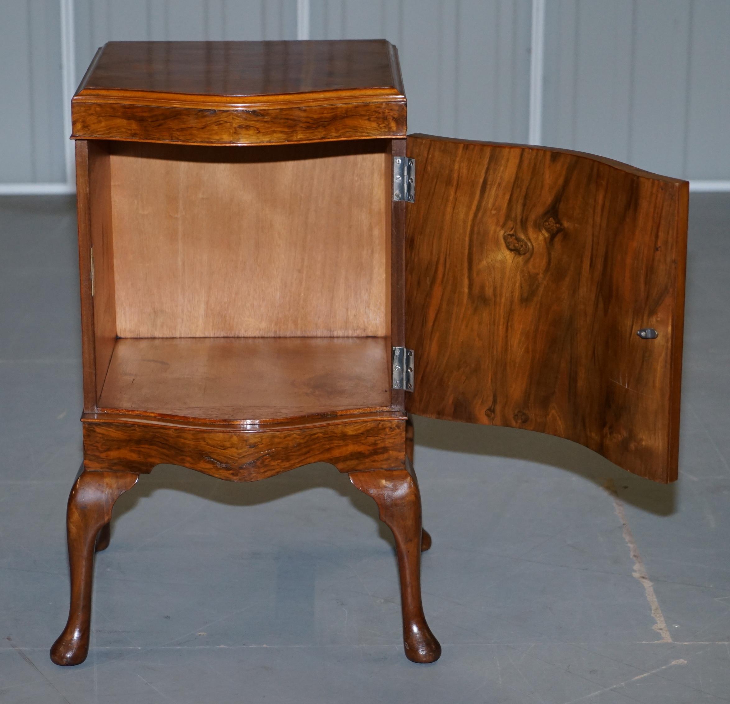 Very Rare Maurice Adams Art Deco Burr Walnut Bedside or Side End Lamp Wine Table For Sale 11