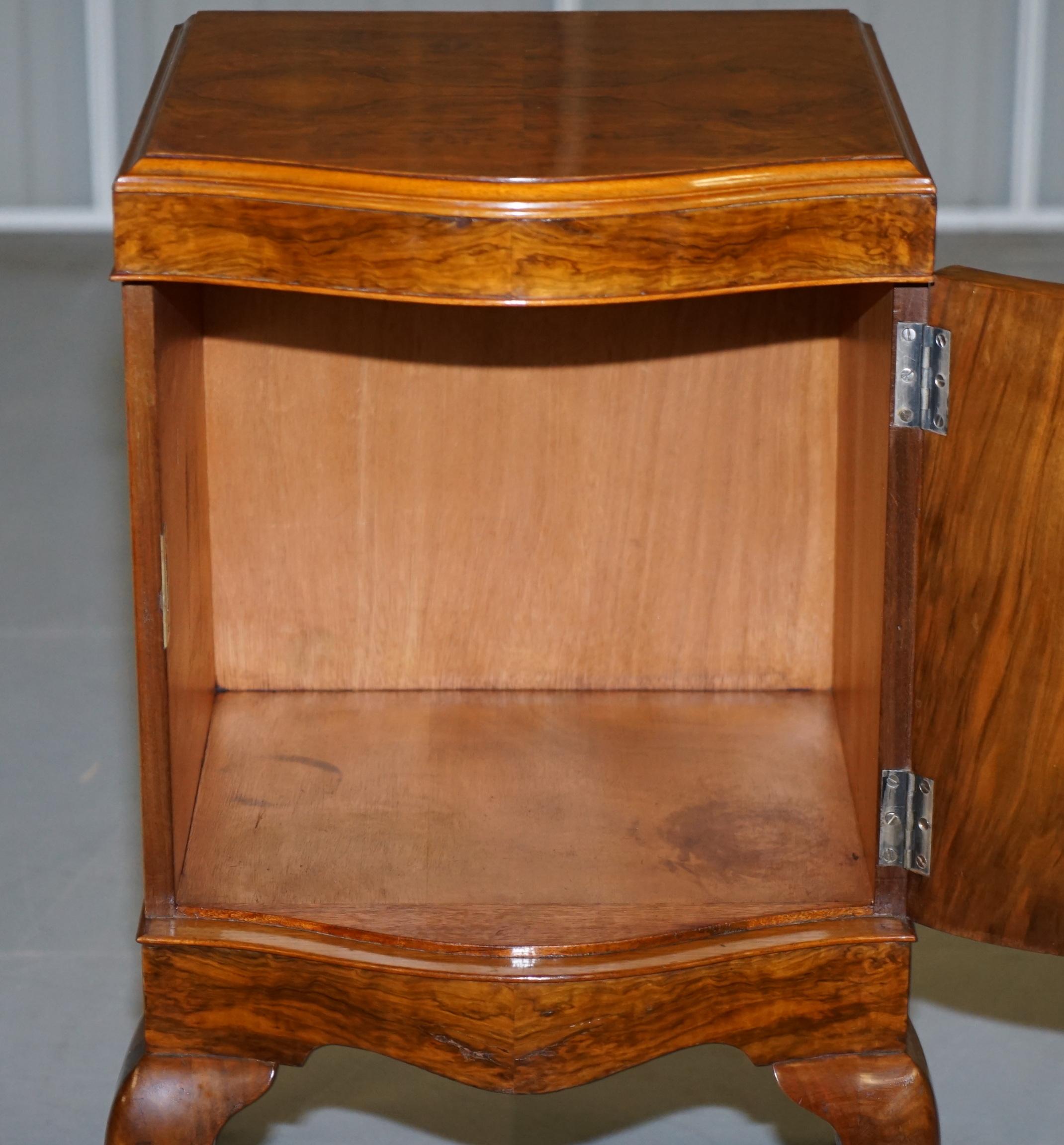 Very Rare Maurice Adams Art Deco Burr Walnut Bedside or Side End Lamp Wine Table For Sale 12