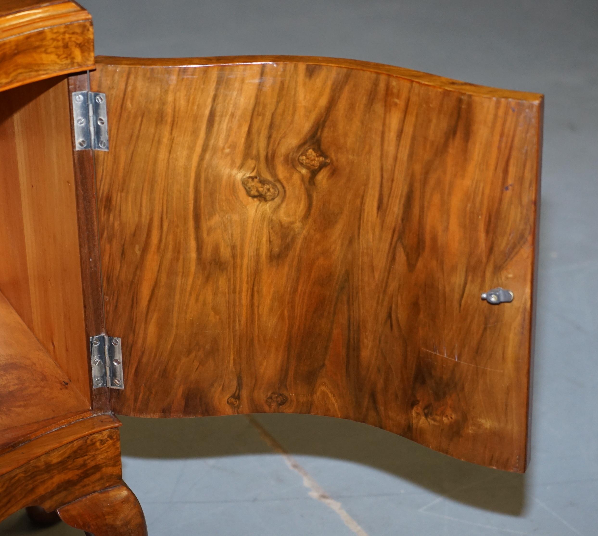 Very Rare Maurice Adams Art Deco Burr Walnut Bedside or Side End Lamp Wine Table For Sale 13