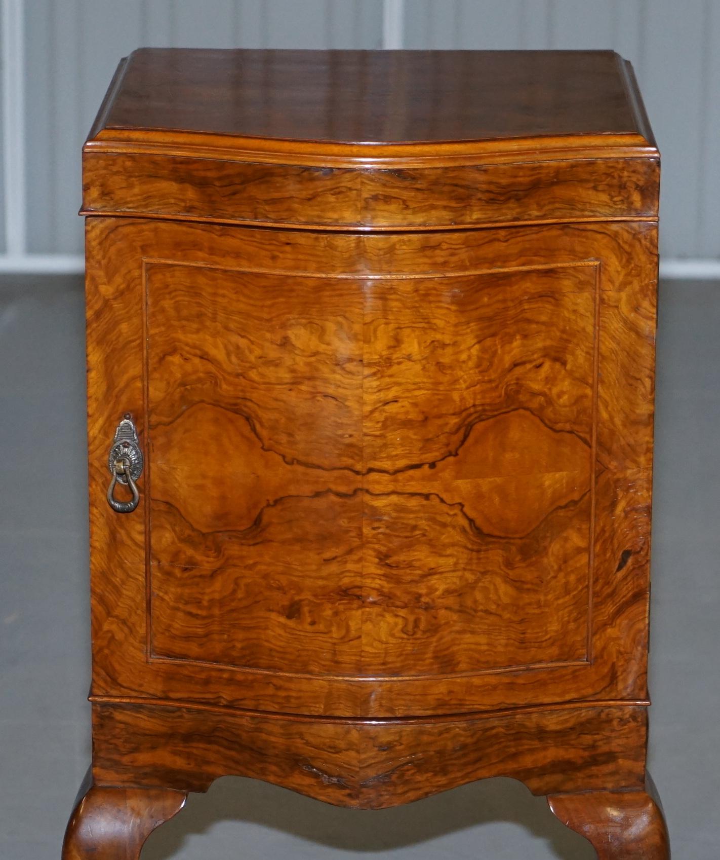 Very Rare Maurice Adams Art Deco Burr Walnut Bedside or Side End Lamp Wine Table 1