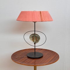 Max Ingrand "Ashanghai" Table Lamp, Shaped Crystal, Original Pink Shade, 1963