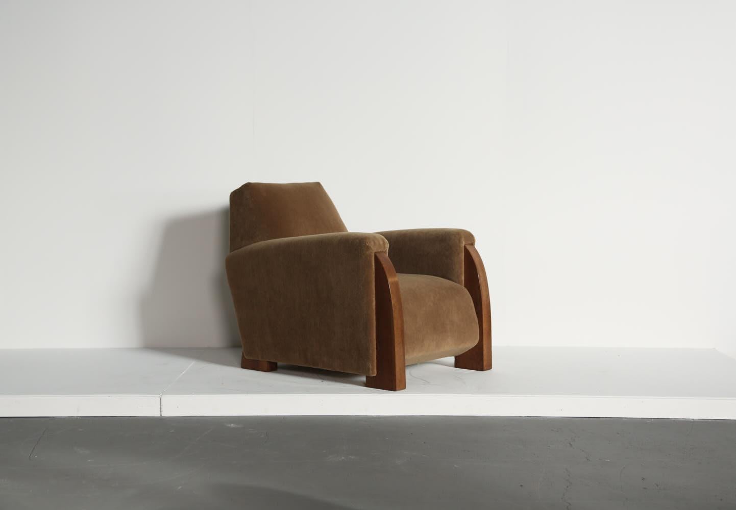 Mid-20th Century Very Rare Michel Dufet Art Deco Chair, France, 1940s For Sale