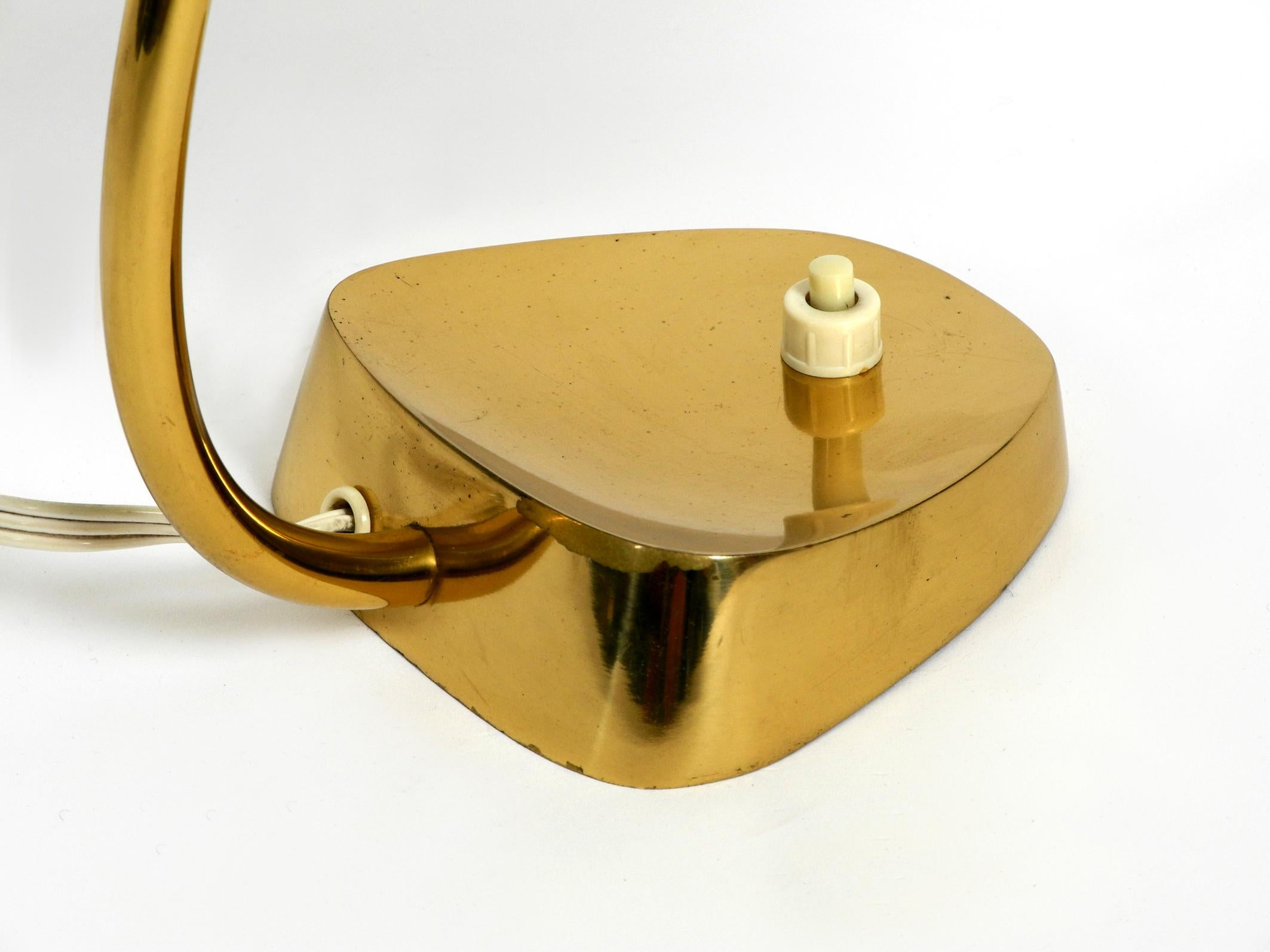 Very Rare Midcentury Brass Table Lamp with Fabric Shade by J. T. Kalmar Austria For Sale 6