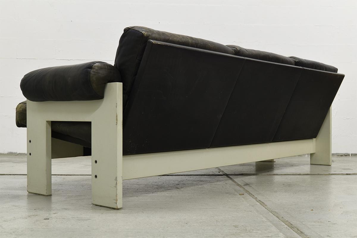 Lacquered Very Rare Midcentury Leather Lounge Set by Martin Visser for 'T Spectrum, 1960s For Sale