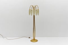 Very Rare Mid-Century Modern Floor Lamp with Five Glass Shades, 1950s Italy