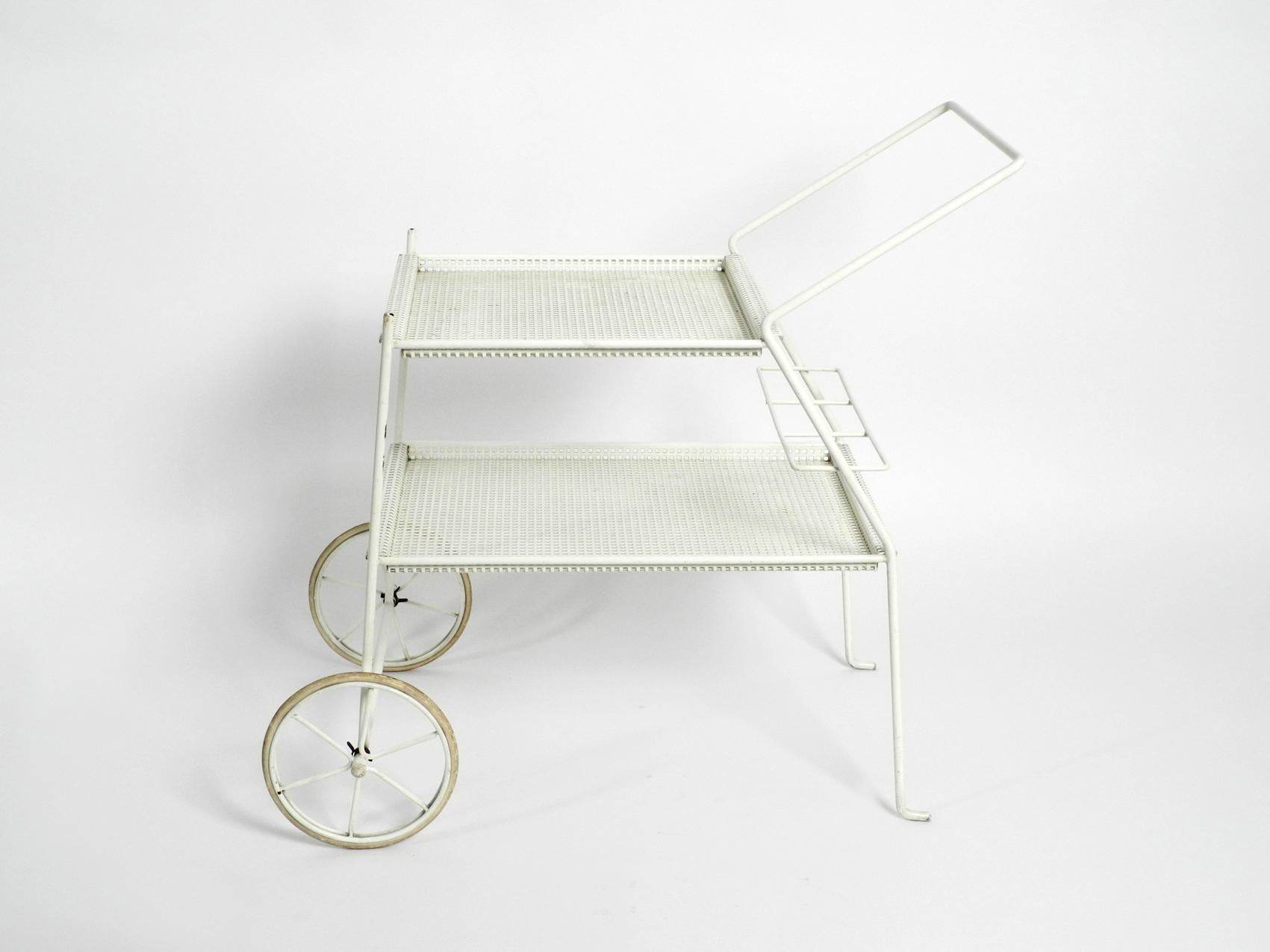 Mid-20th Century Very Rare Mid-Century Modern Perforated Metal Serving Trolley from Italy