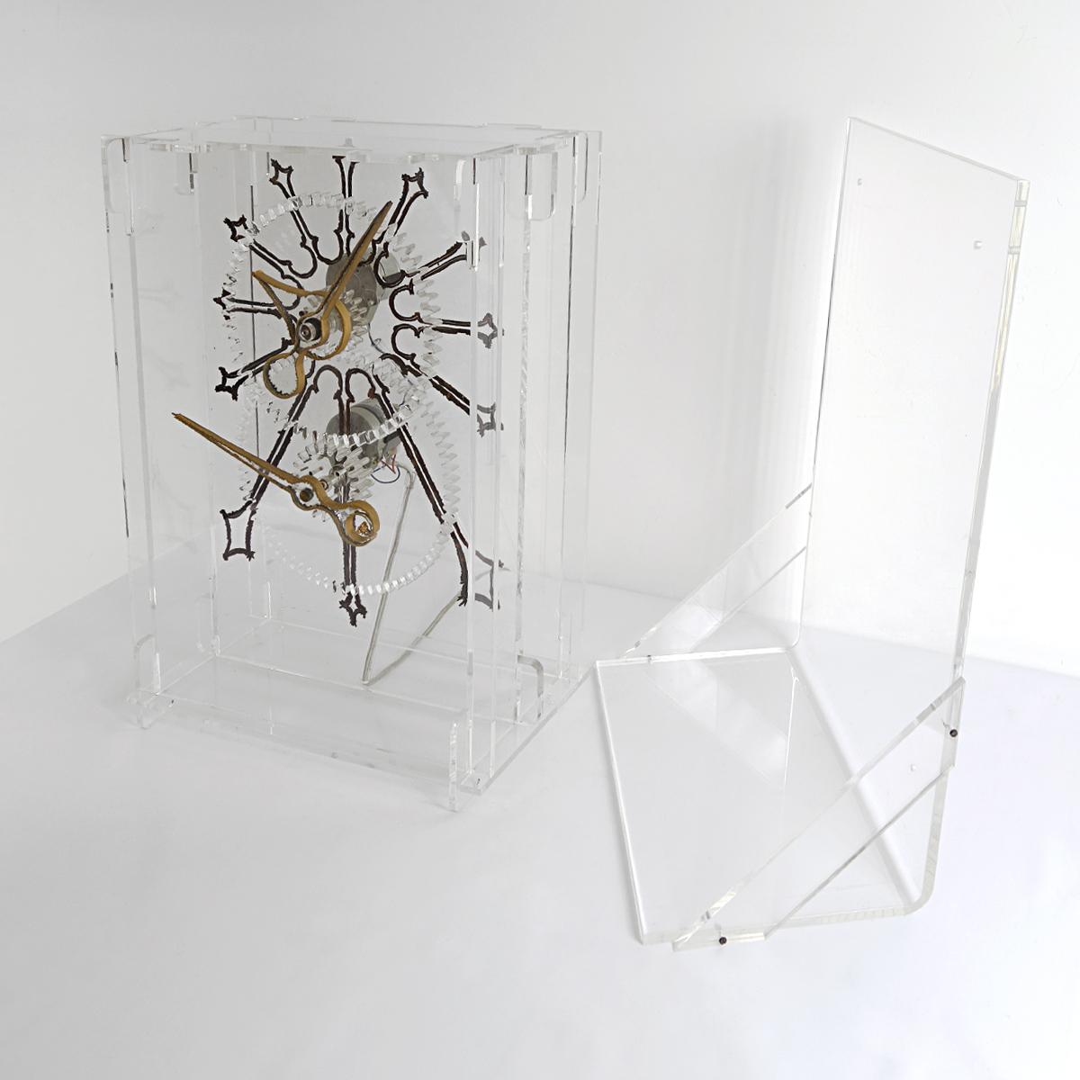 Very Rare Mid-Century Modern Plexiglass XXL Table Clock by Boris Tabacoff For Sale 9
