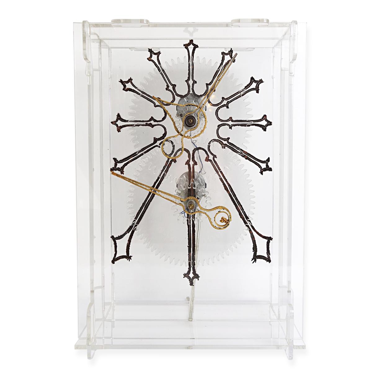 Very Rare Mid-Century Modern Plexiglass XXL Table Clock by Boris Tabacoff In Good Condition For Sale In Doornspijk, NL