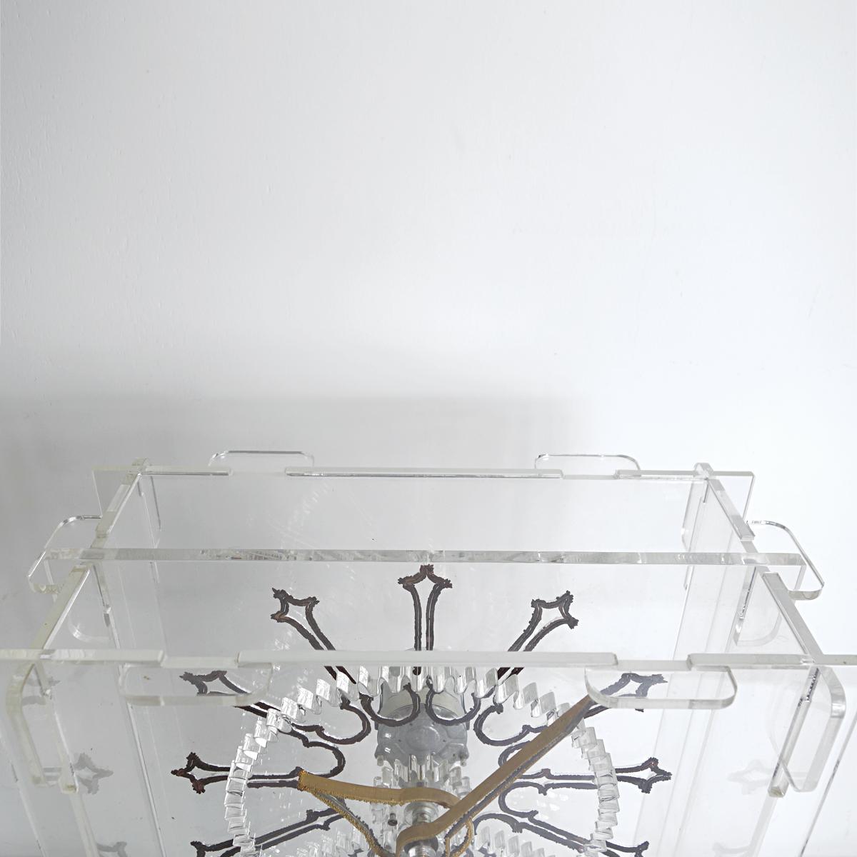 Very Rare Mid-Century Modern Plexiglass XXL Table Clock by Boris Tabacoff For Sale 2