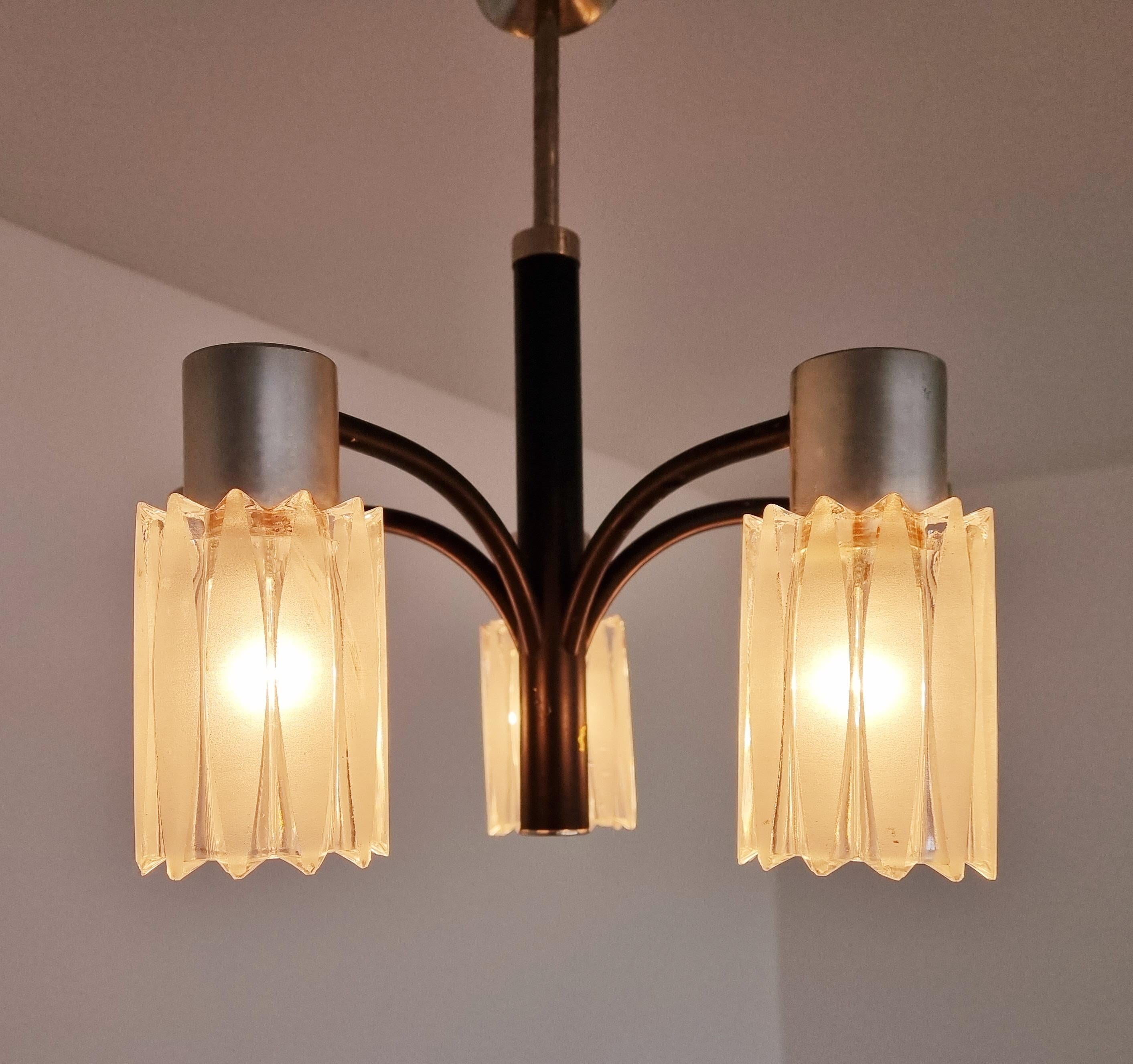 Very Rare Midcentury Chandelier, Murano Glass, Italy, 1960s For Sale 6