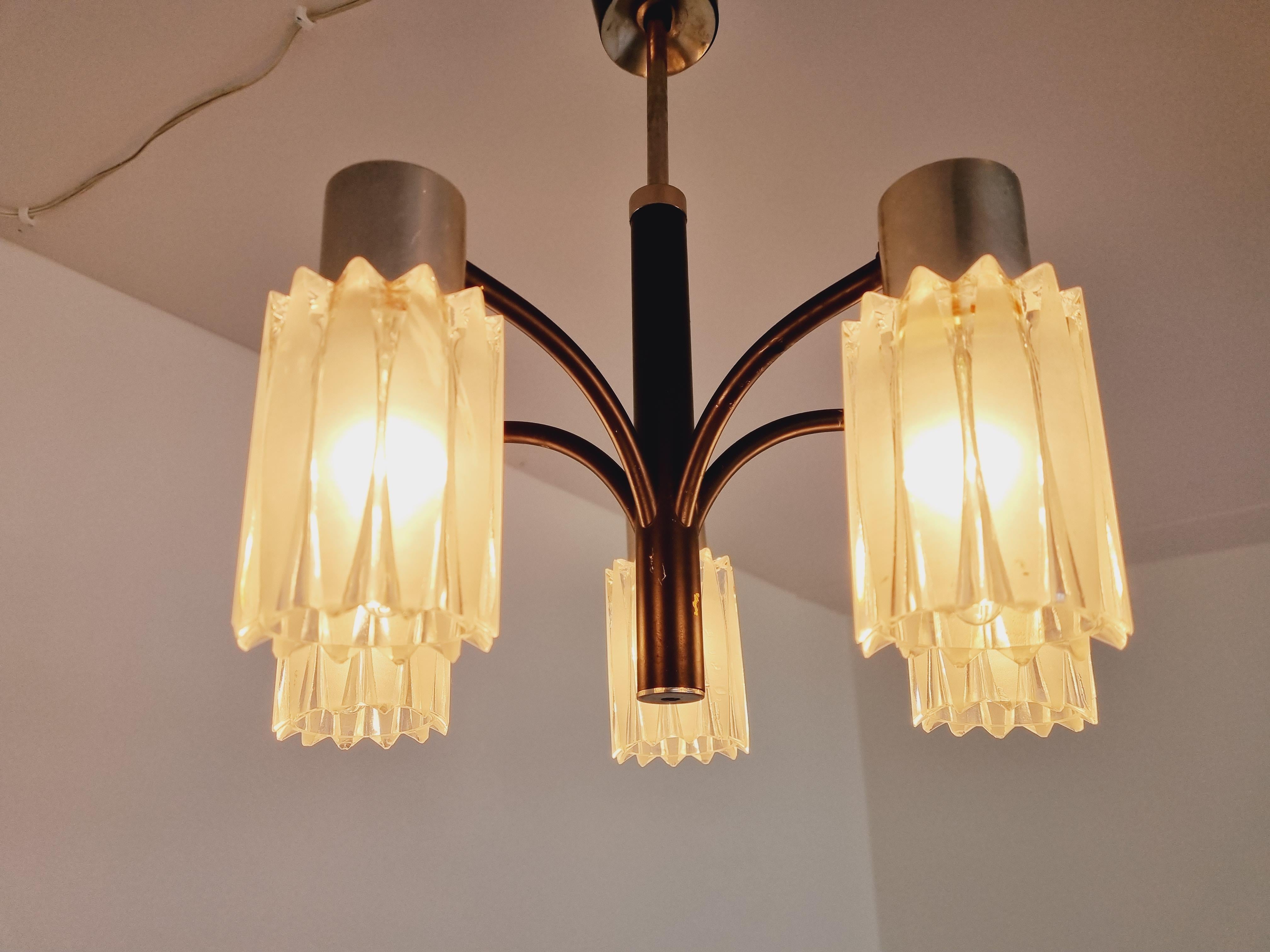 Very Rare Midcentury Chandelier, Murano Glass, Italy, 1960s For Sale 8