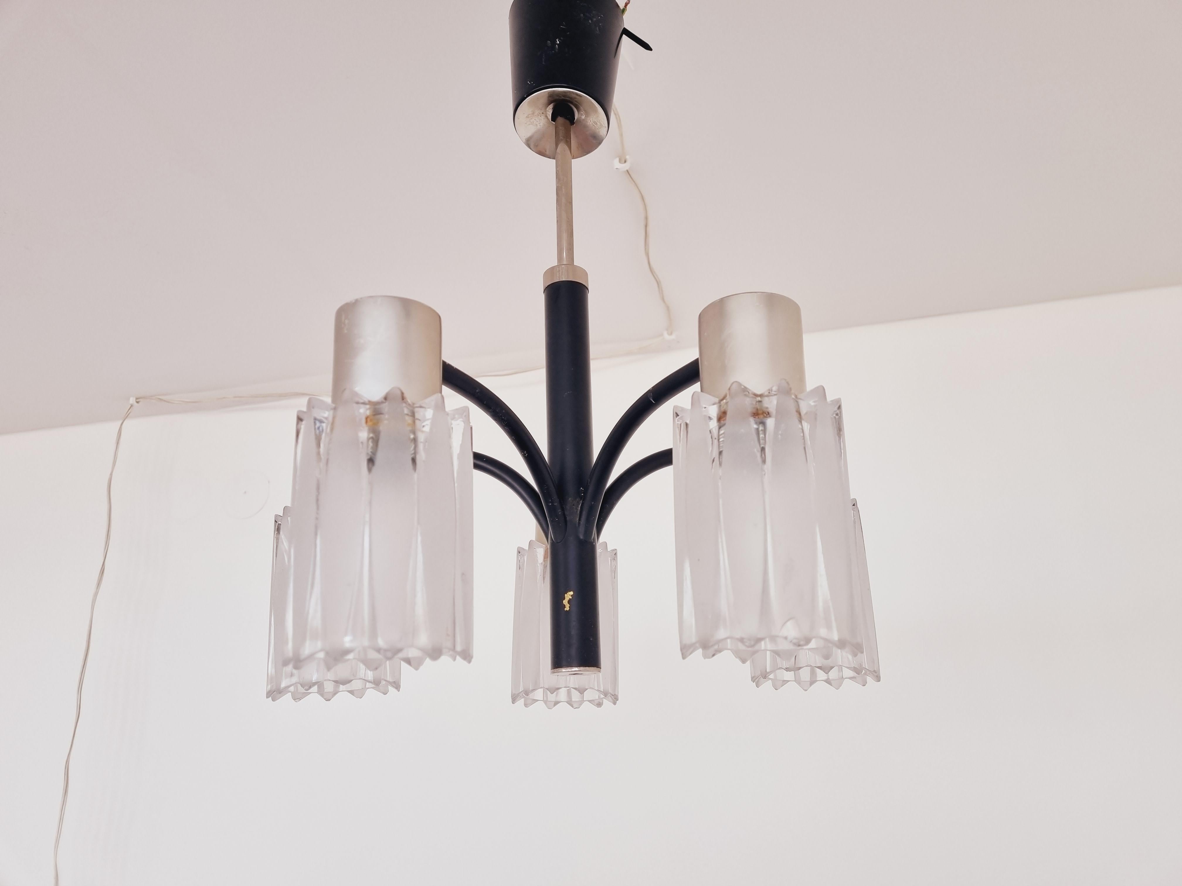Mid-Century Modern Very Rare Midcentury Chandelier, Murano Glass, Italy, 1960s For Sale