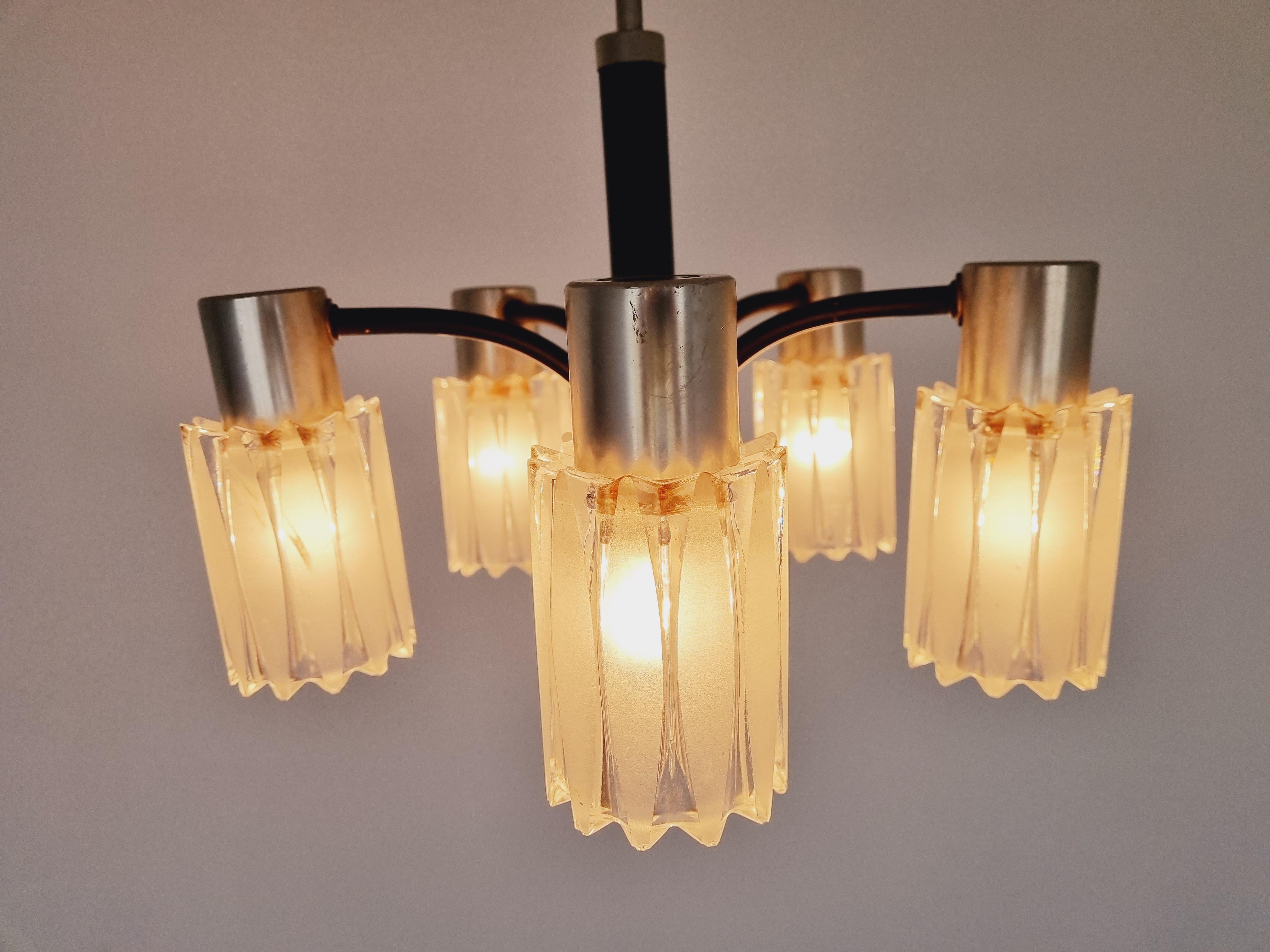 Very Rare Midcentury Chandelier, Murano Glass, Italy, 1960s For Sale 3
