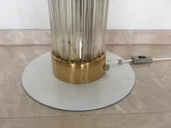 Very Rare Midcentury Glass Brass Floor Lamp Kamenicky Senov/Preciosa, 1960s