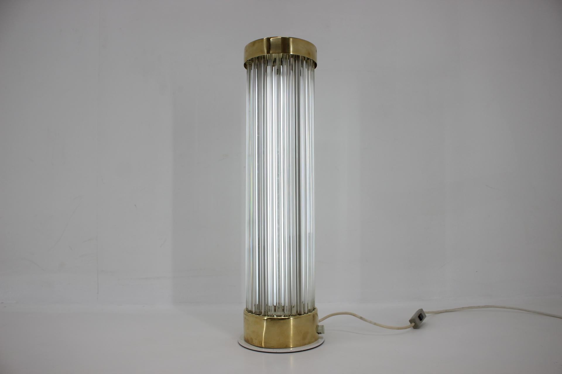 Mid-Century Modern Very Rare Midcentury Glass Brass Floor Lamp Kamenicky Senov/Preciosa, 1960s