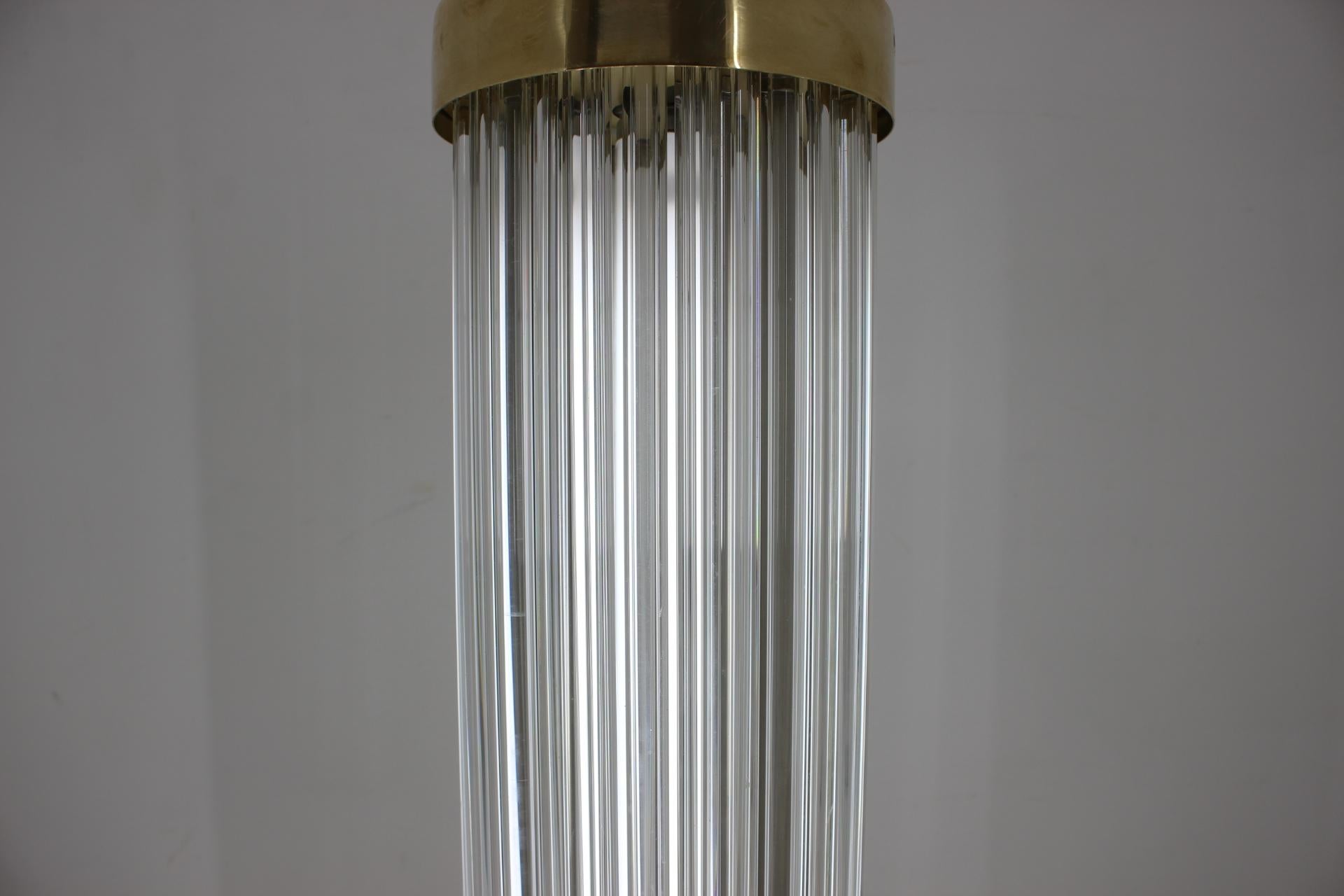 Very Rare Midcentury Glass Brass Floor Lamp Kamenicky Senov/Preciosa, 1960s 1