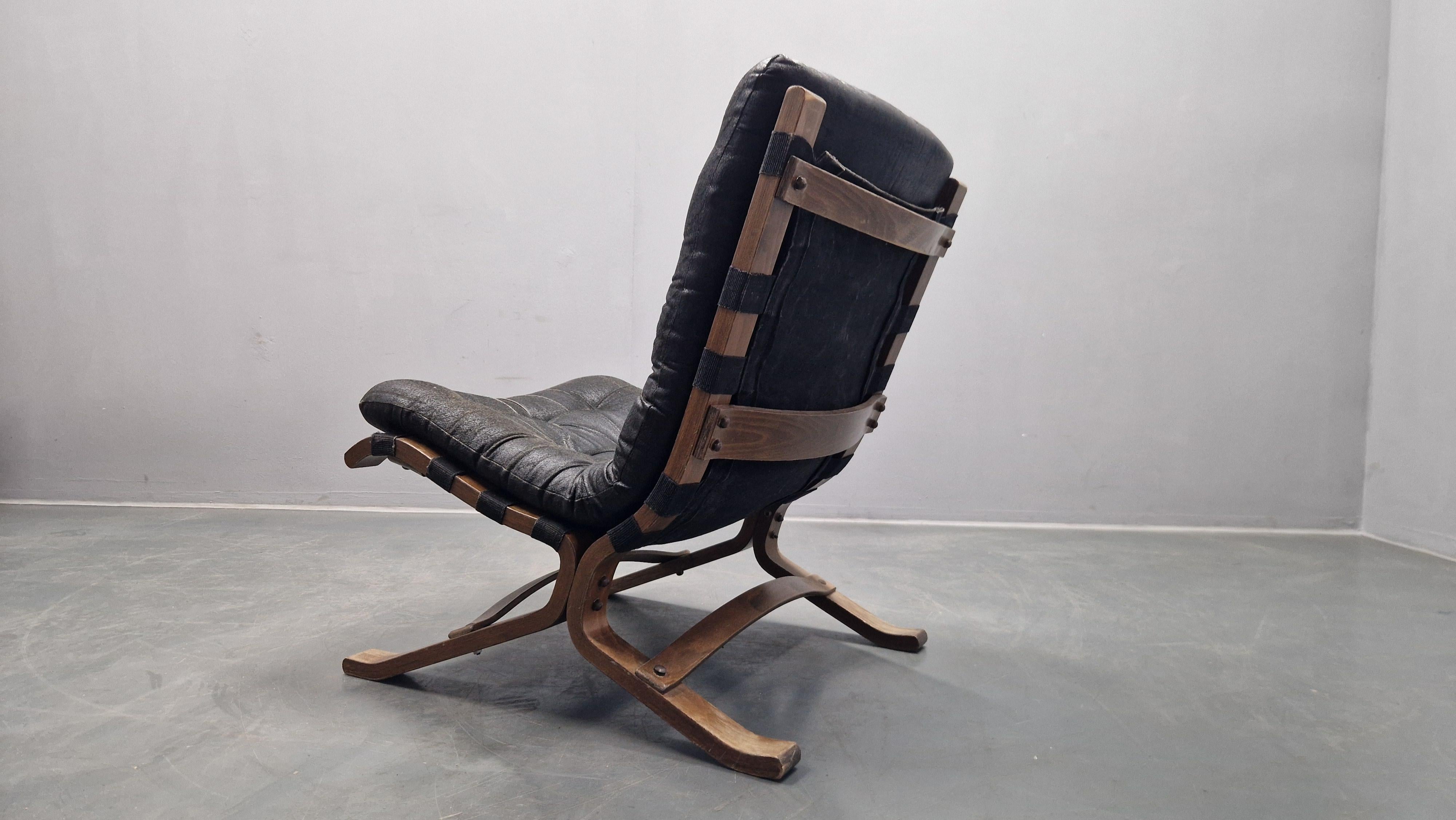 Materiale sintetico Rarissima sedia da salotto del Medioevo Siesta, Westnofa, Norvegia, anni '60 in vendita