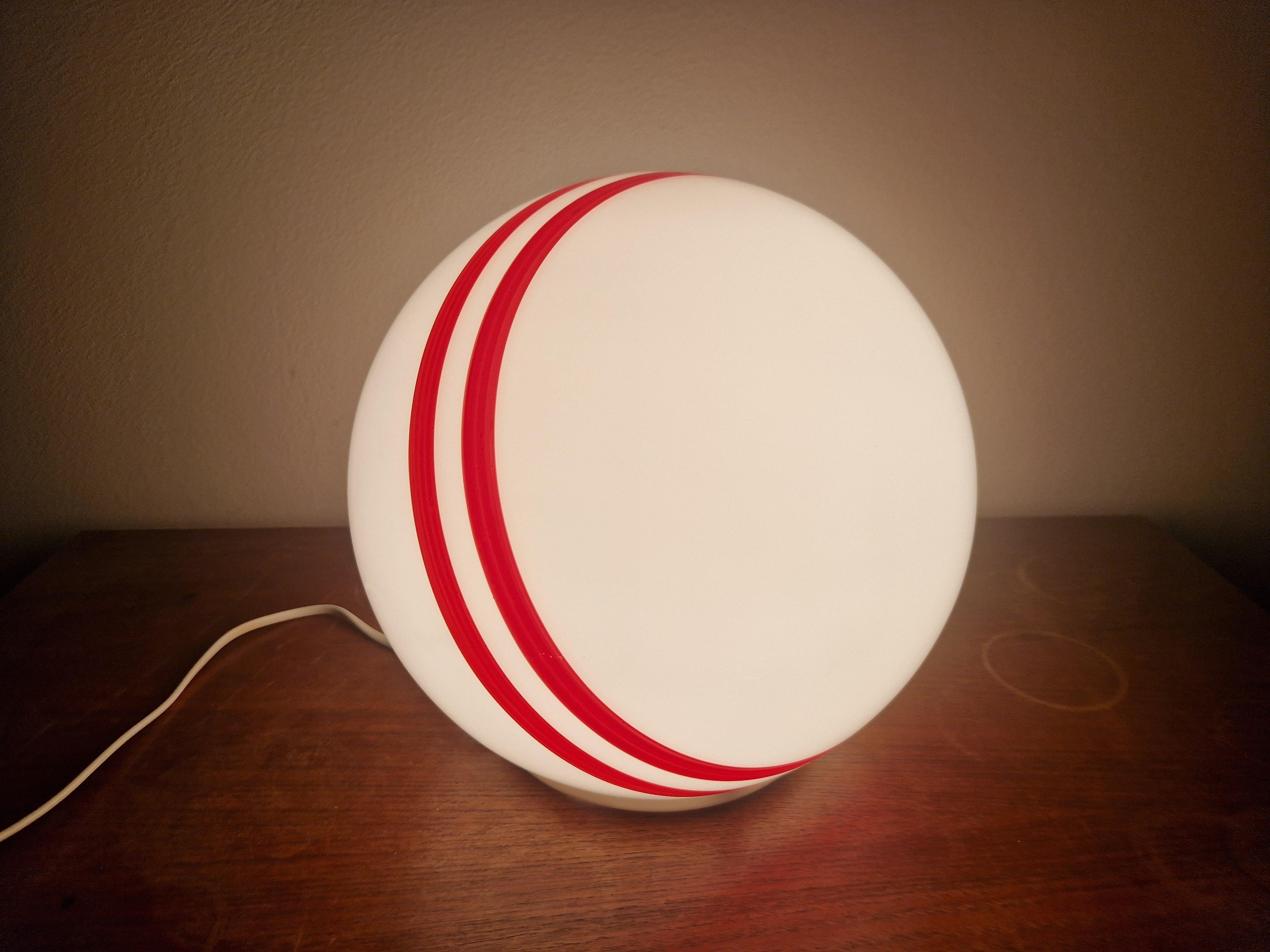 Very Rare Midcentury Table Ball Glass Lamp, 1970s For Sale 5