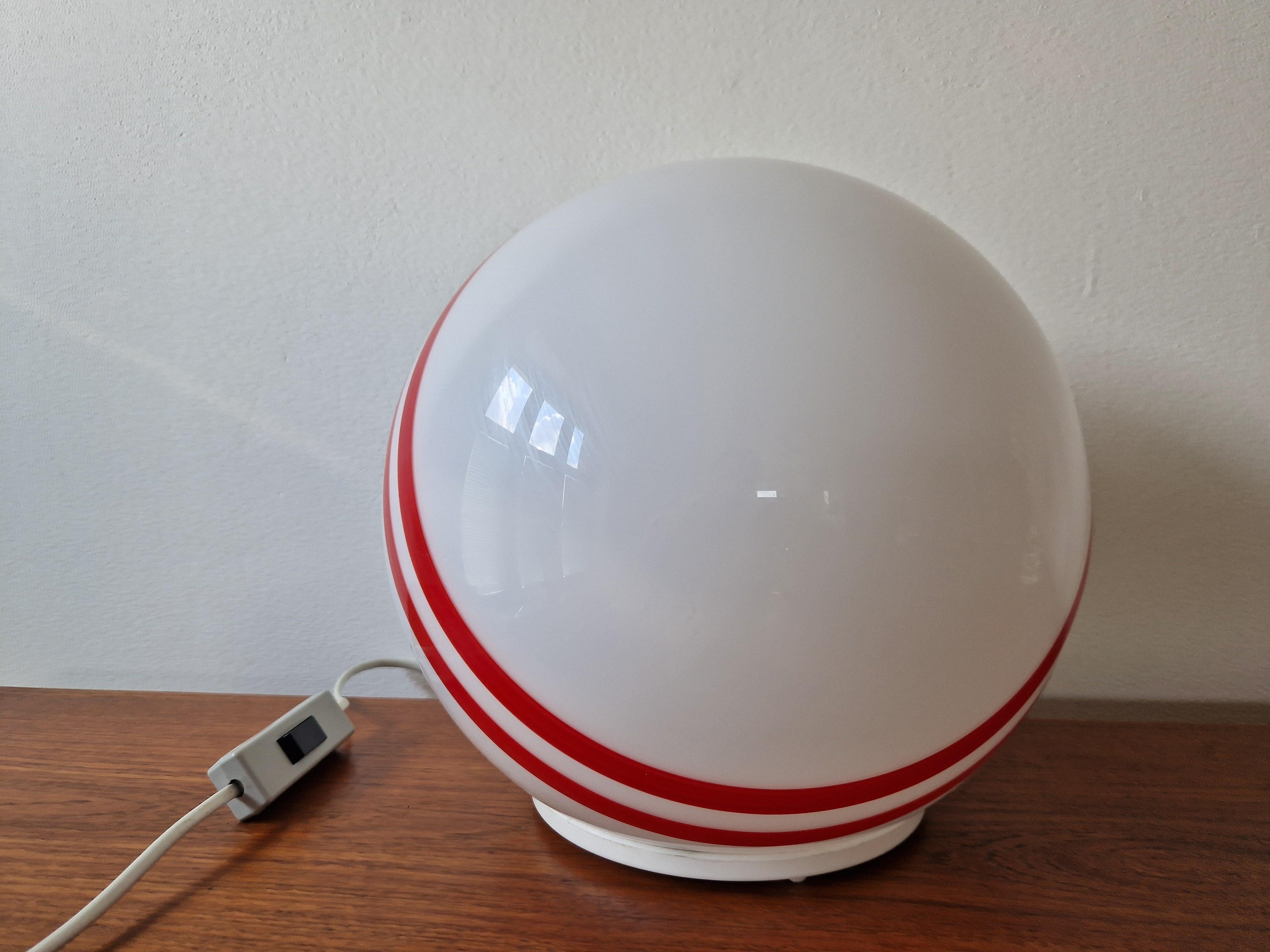 Very Rare Midcentury Table Ball Glass Lamp, 1970s In Excellent Condition For Sale In Praha, CZ