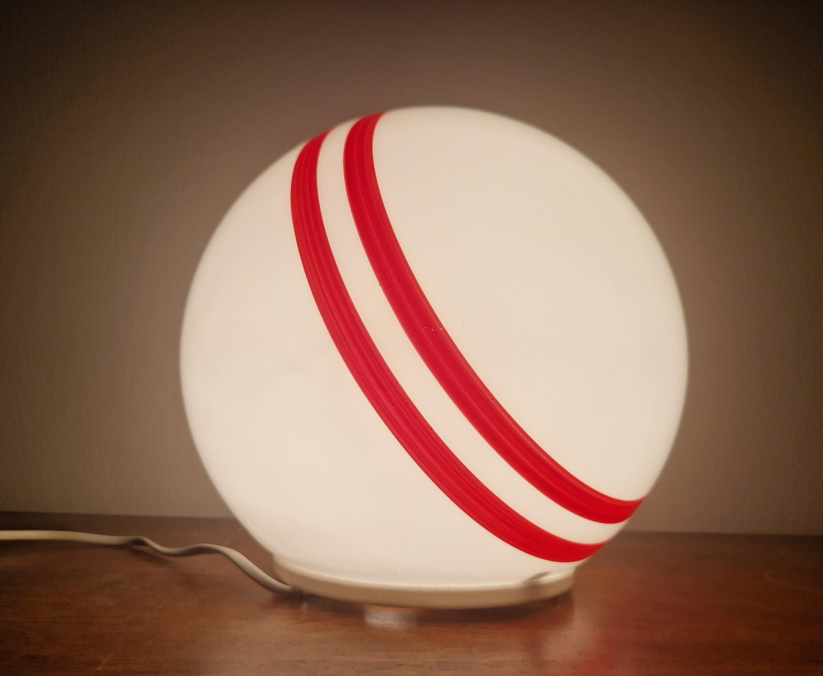Very Rare Midcentury Table Ball Glass Lamp, 1970s For Sale 2