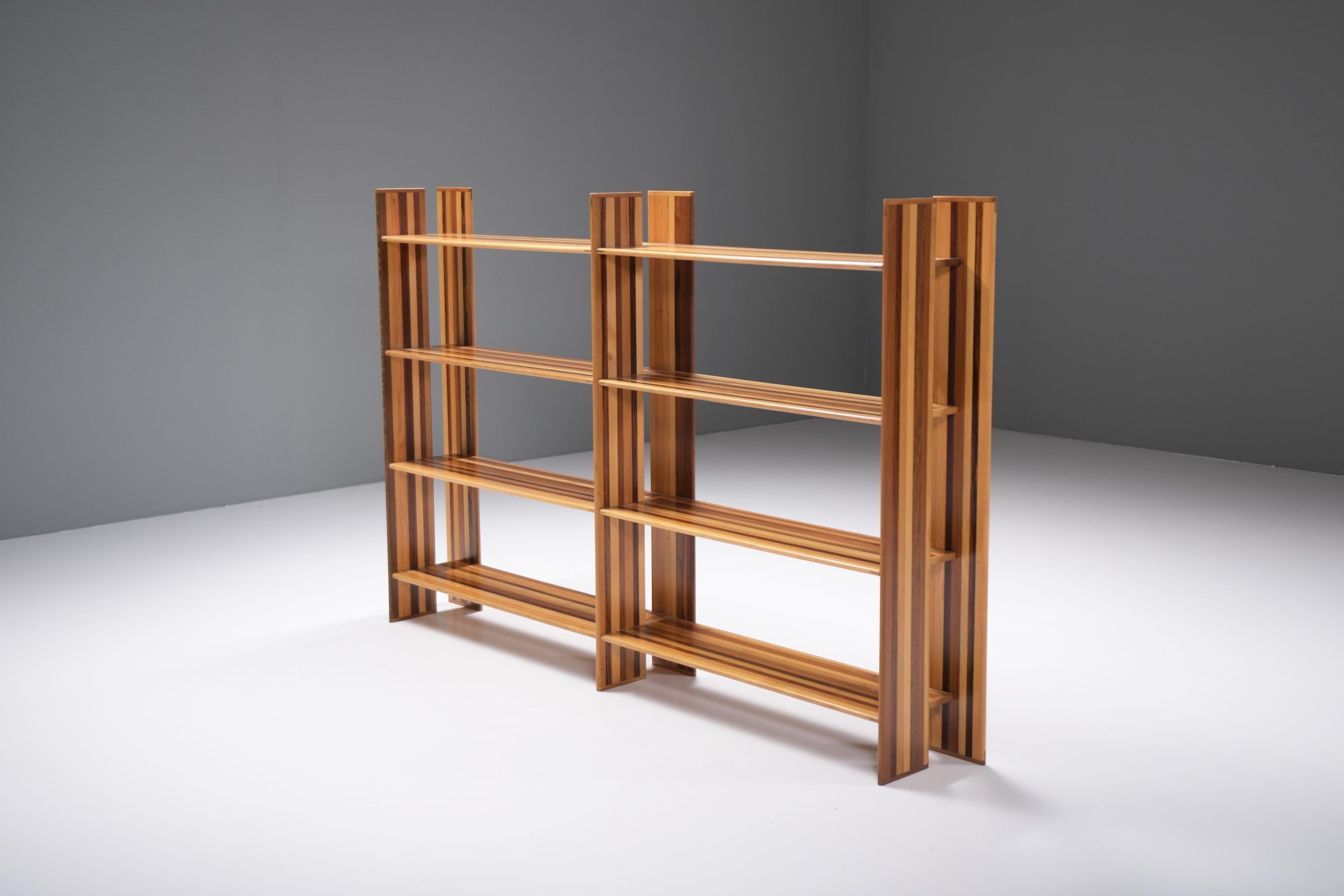 Wood Very rare MOP bookcase / room divider by Afra e Tobia Scarpa for Molteni Italy For Sale
