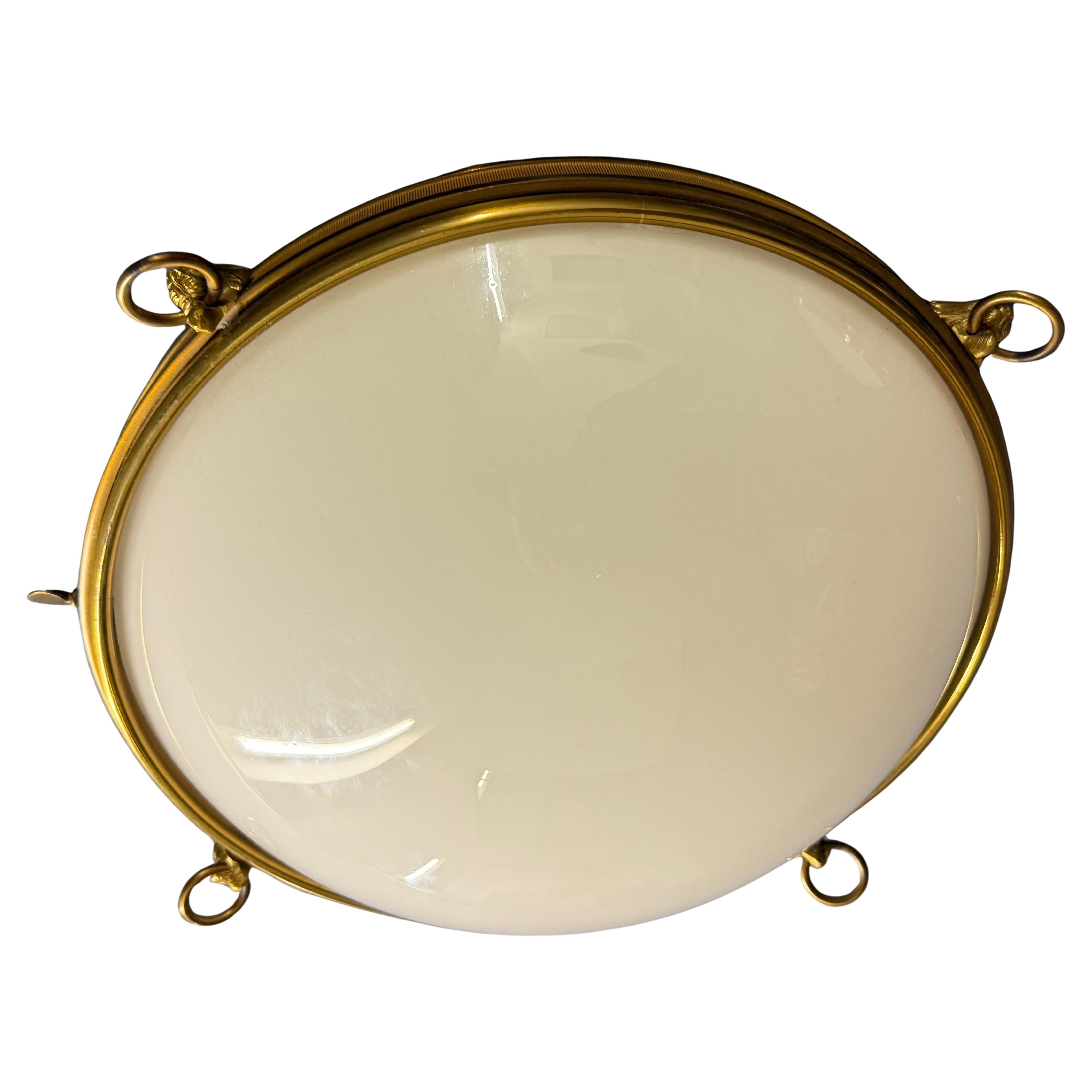 très rare moulure azuree tete de lion flush mount by maison charles en vente
