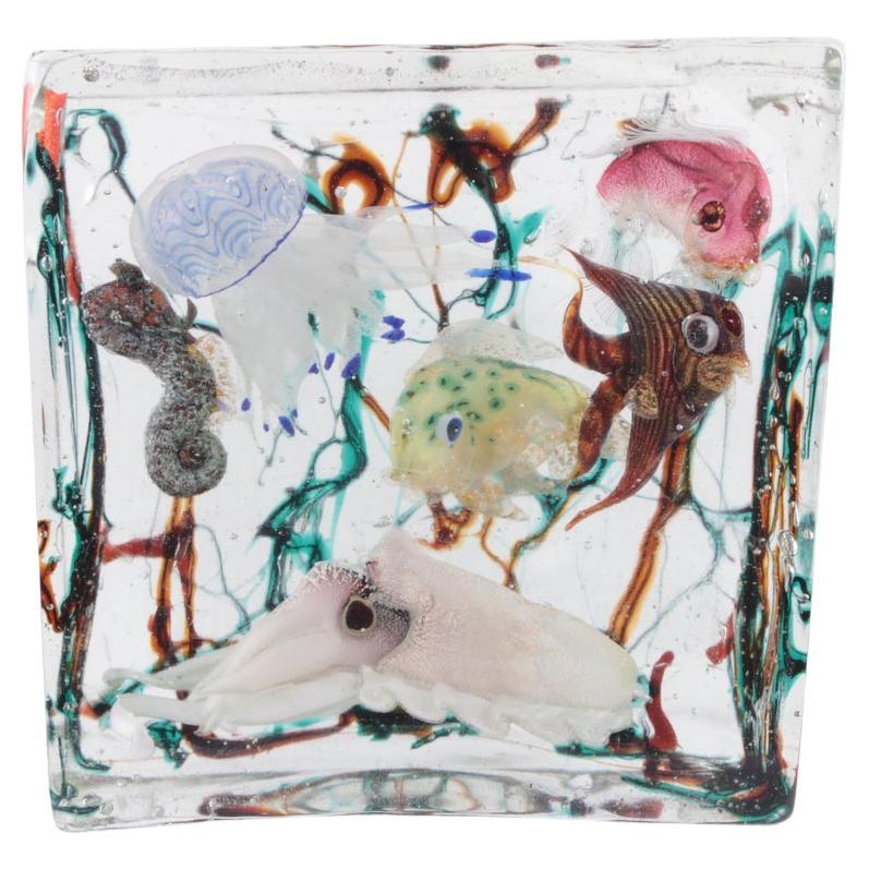 Very Rare Murano Glass Aquarium by Alfredo Barbini for Cenedese, 1960s For Sale