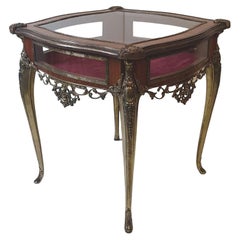 Table de bijouterie en laiton et bois de violette du 19ème siècle de qualité muséale, très rare