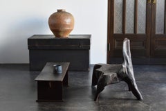 Very rare old wooden primitive low chair/1900-1950/originally in East Asia